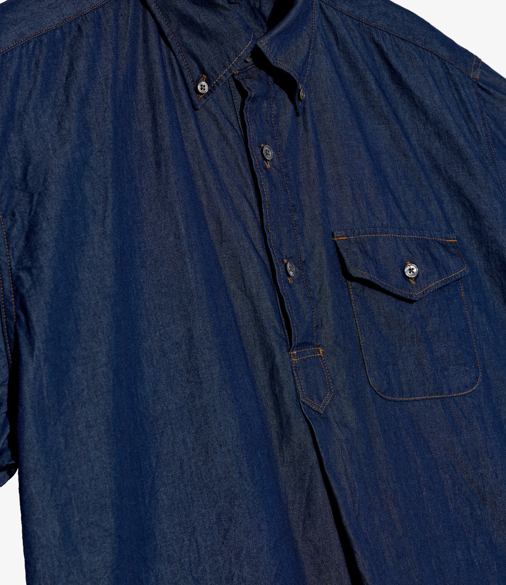 Popover Shirt - Indigo 4.5oz Denim Shirting - Image 3