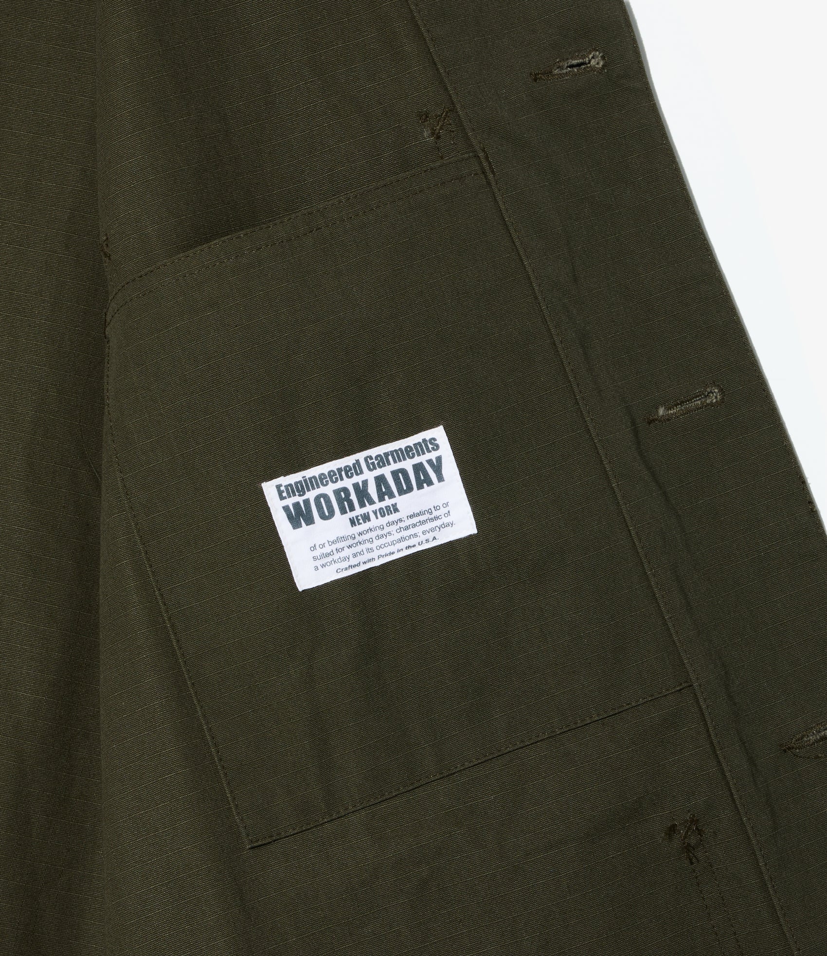 Shop Coat - Olive Heavyweight Cotton Ripstop - Image 3