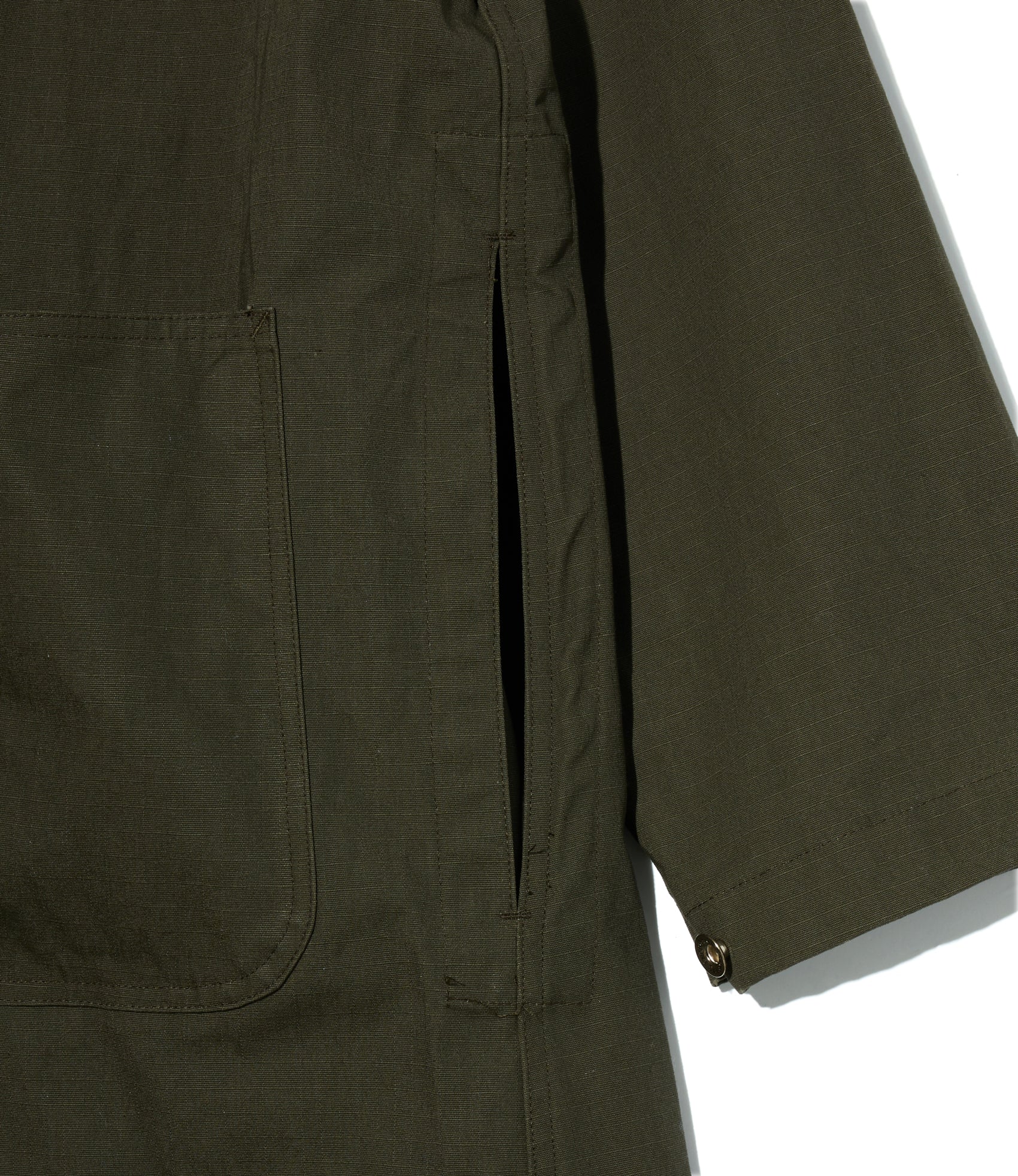 Shop Coat - Olive Heavyweight Cotton Ripstop - Image 4