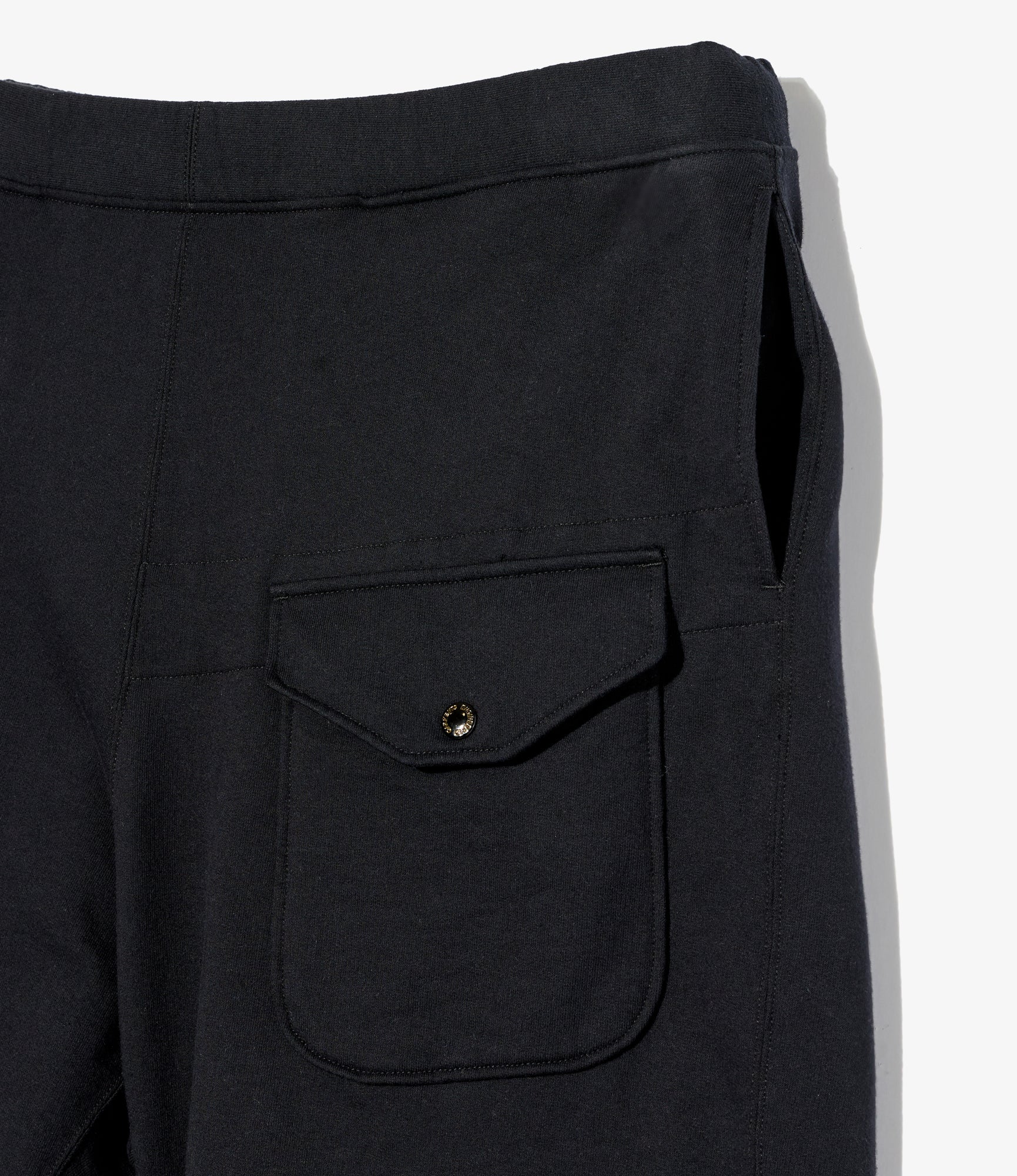 Sweat Short - Black Cotton French Terry - Image 3