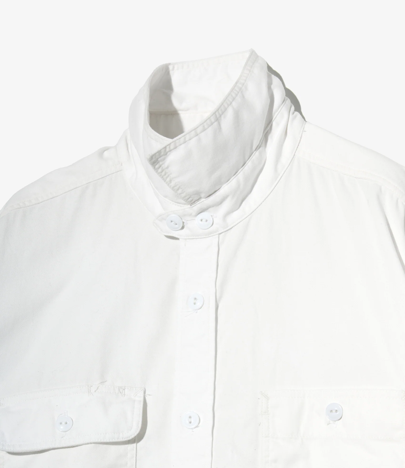 Utility Shirt - White Cotton Micro Sanded Twill - Image 3