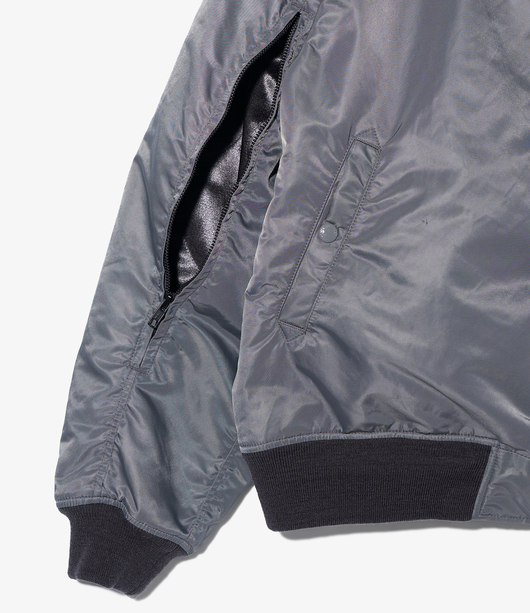 Engineered Garments x Hamilton - LL Jacket - Gunmetal Flight Satin Nylon - Image 3