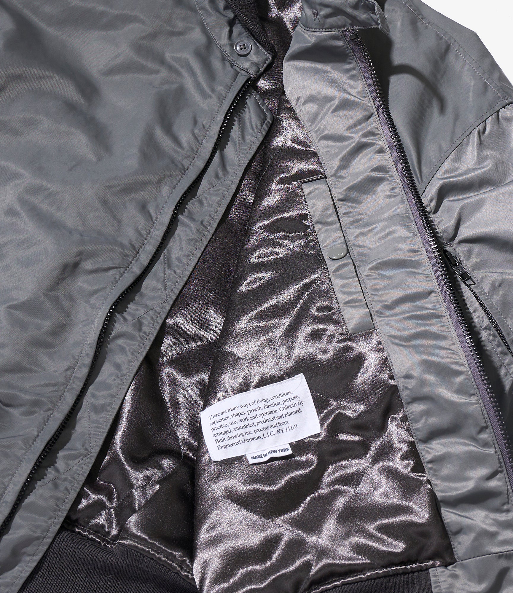 Engineered Garments x Hamilton - LL Jacket - Gunmetal Flight Satin Nylon - Image 6