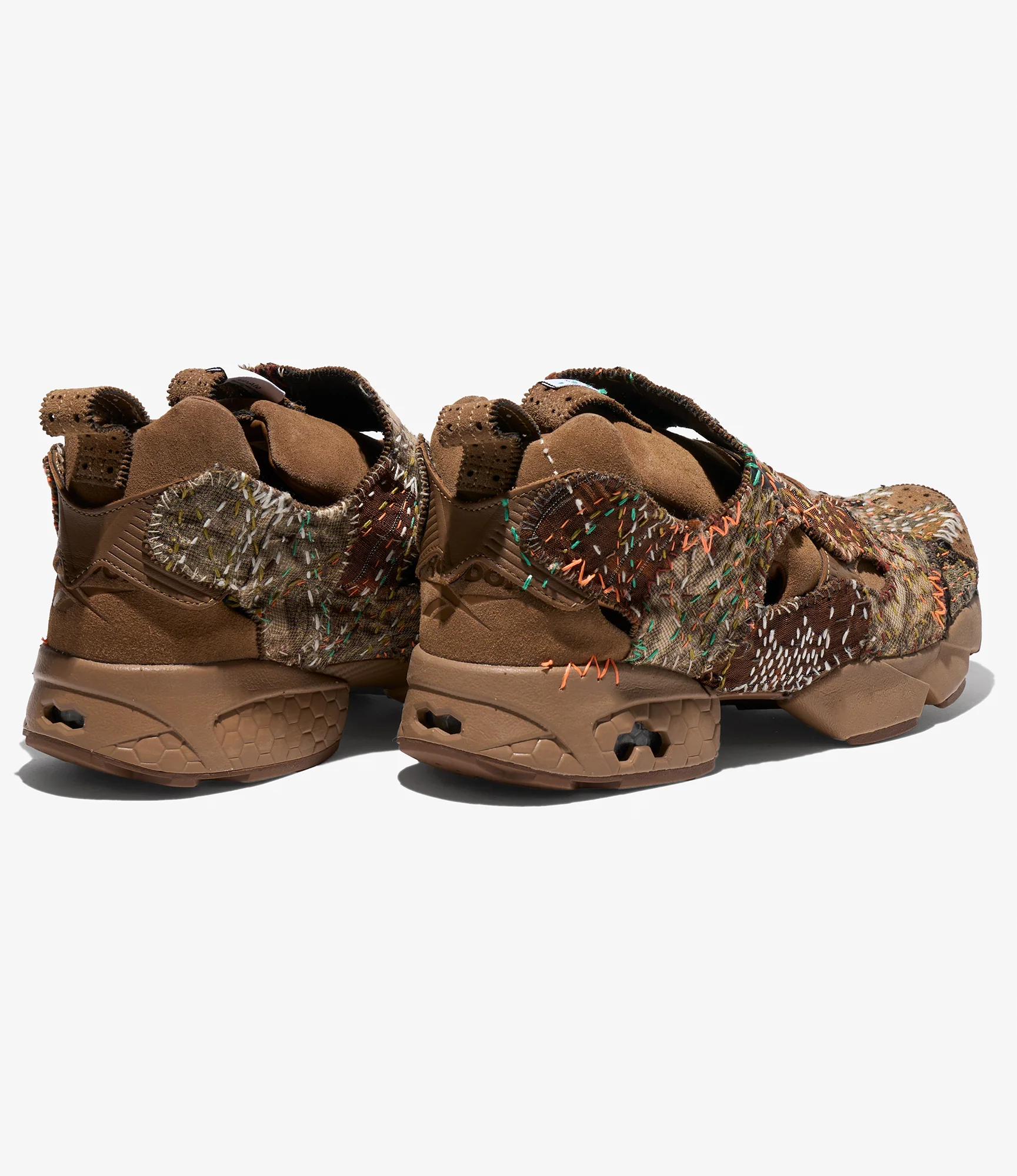 EG x JUNALE - Brown Sashiko Reebok Instapump Fury 94 - Image 5