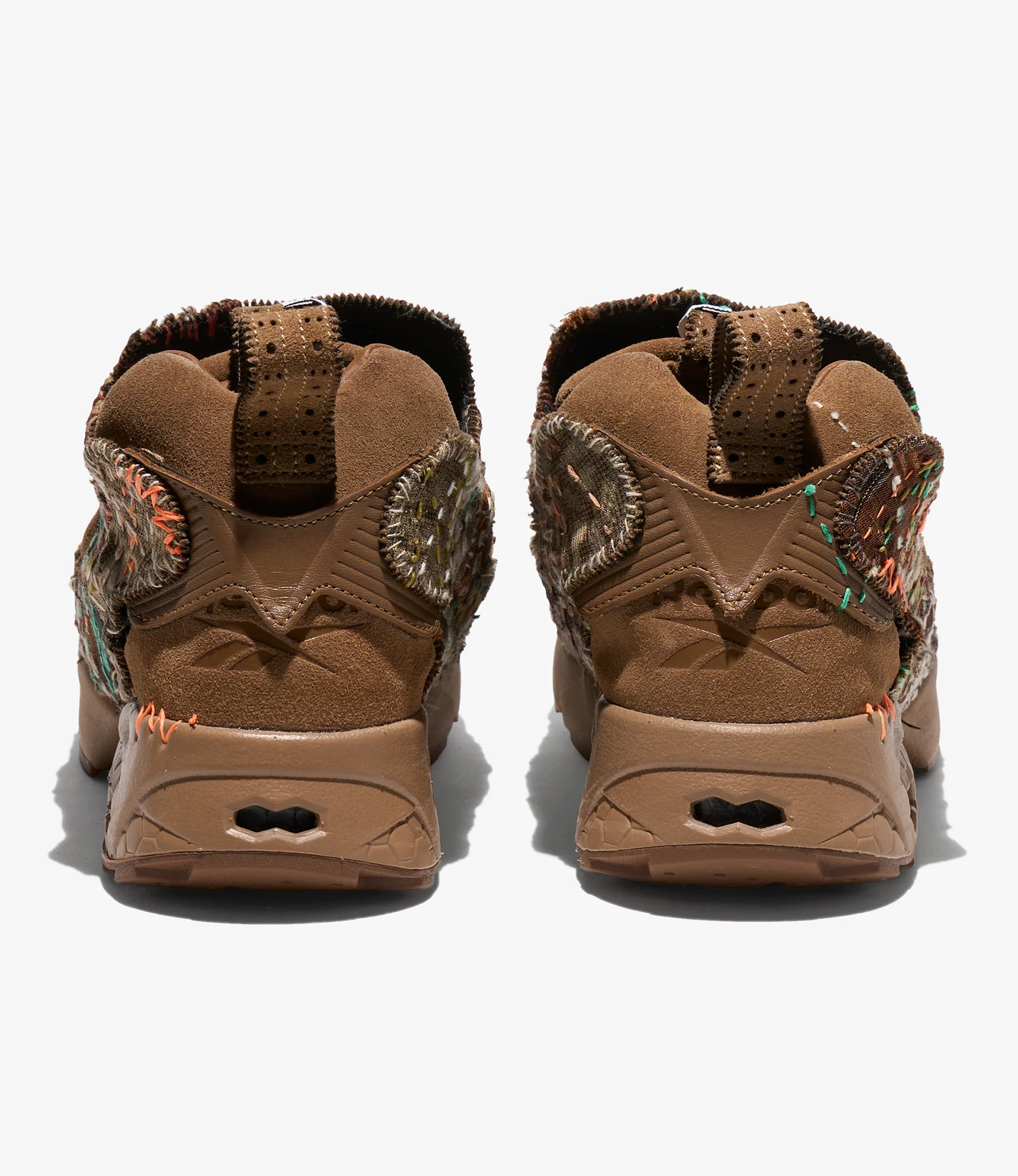 EG x JUNALE - Brown Sashiko Reebok Instapump Fury 94 - Image 6