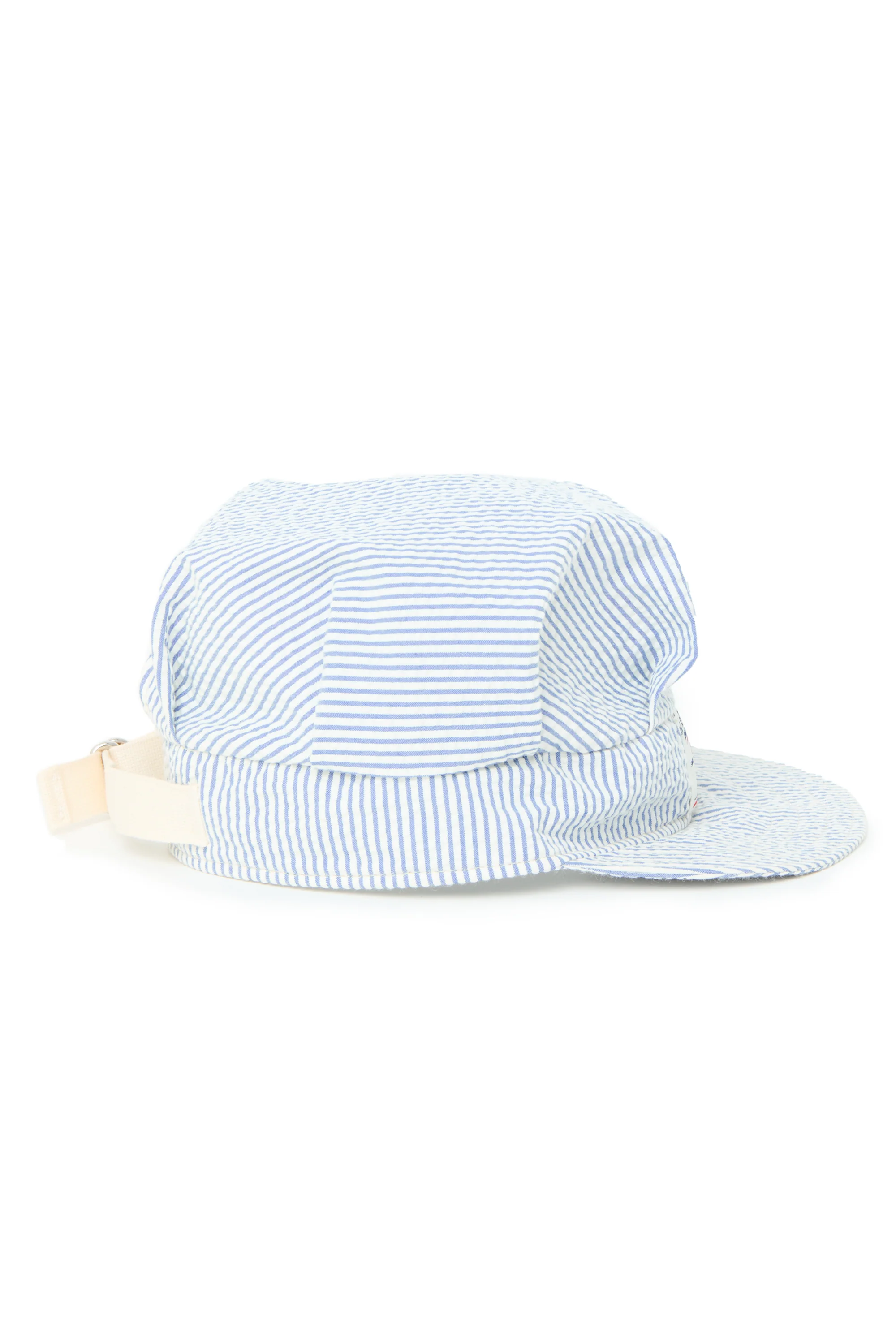 EG x Roy Roger's Workwear - Railroad Cap - Off White/Sky Washed Seersucker - Image 2