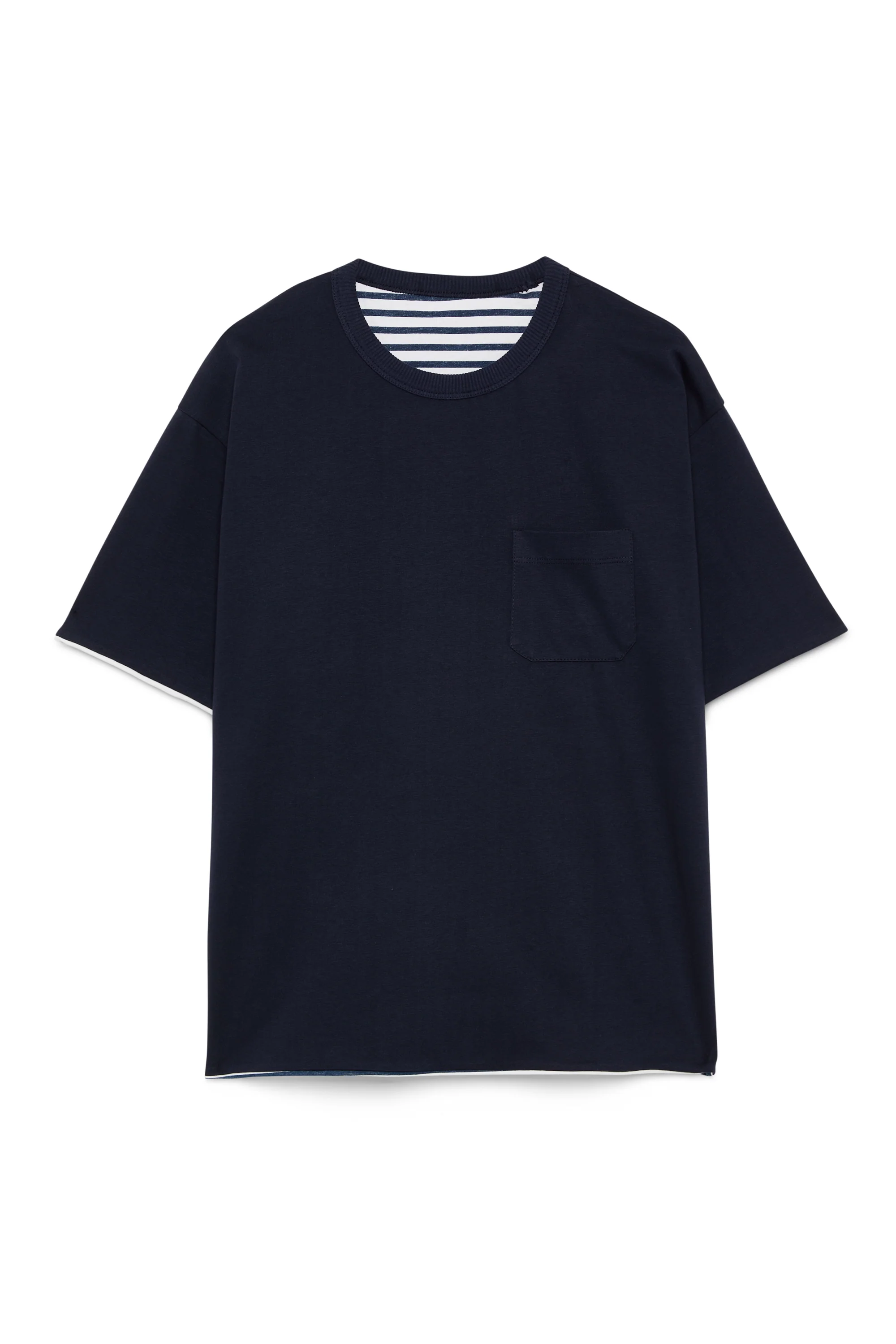 EG x Roy Roger's Workwear - Reversible Tee - Blue/White Jersey & Stripe - Image 2