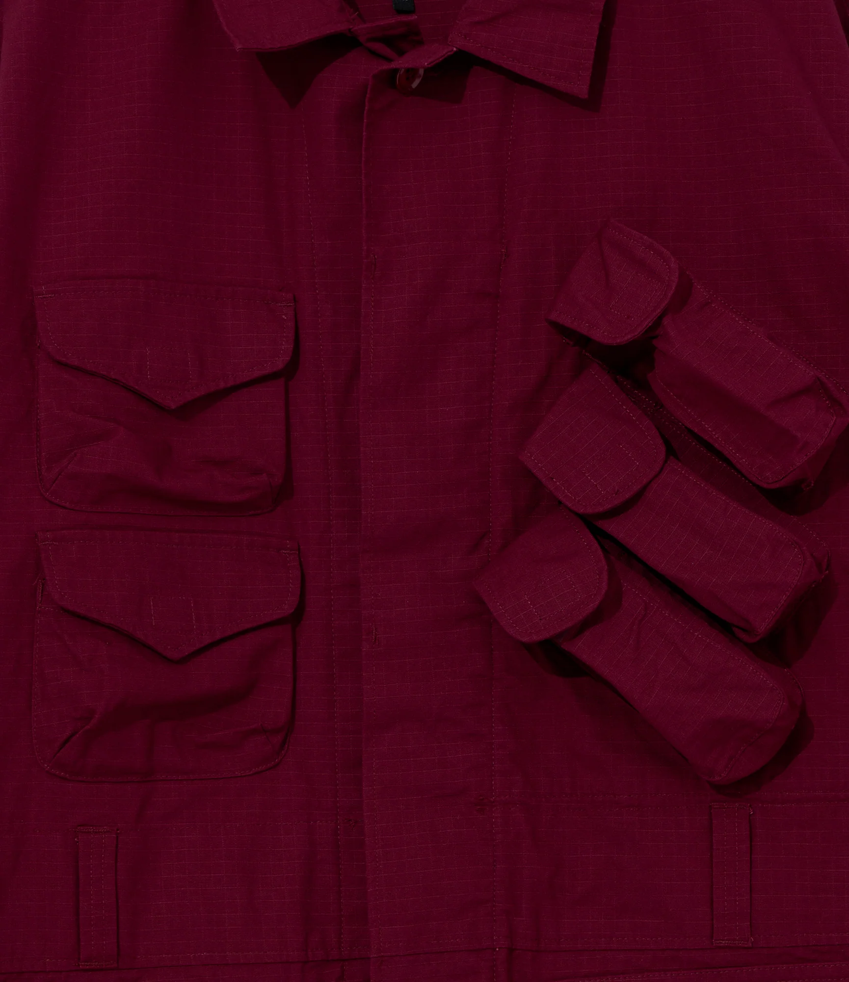 EGxBeams+ | Pradio Jacket | Burgundy Cotton Ripstop - Image 3