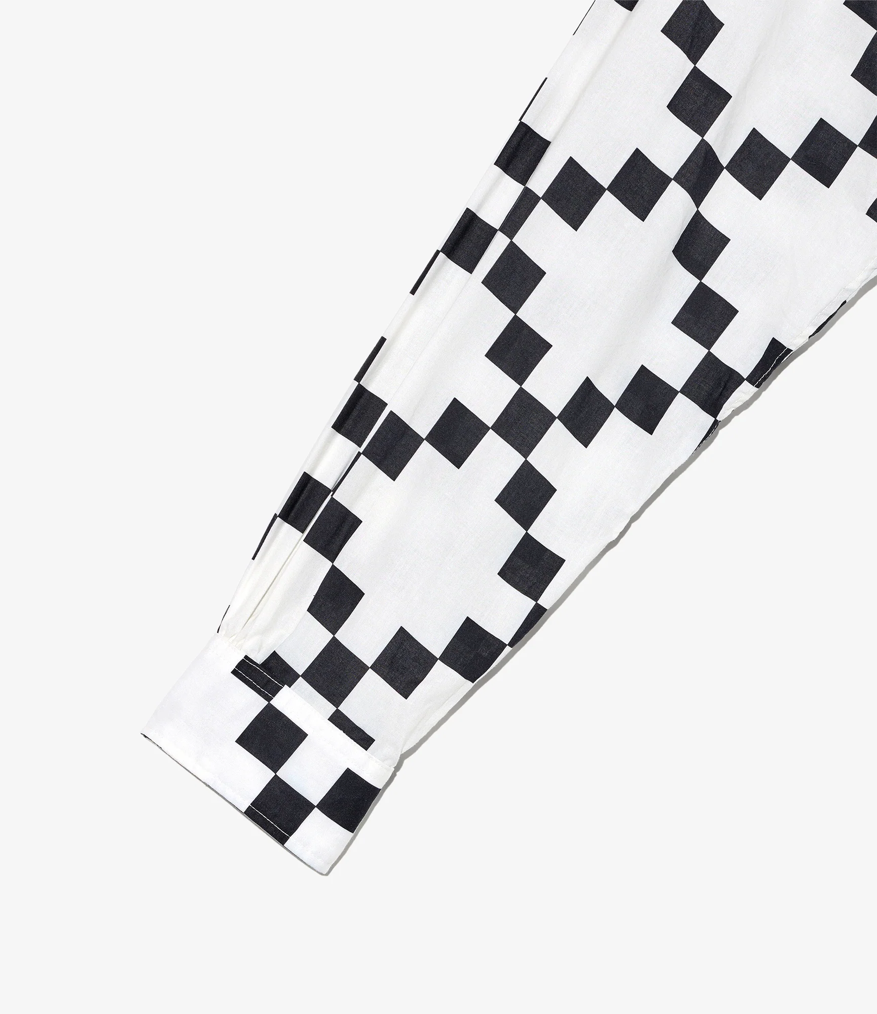 19th Century BD Shirt - White/Black Cotton Checker Print - Image 4