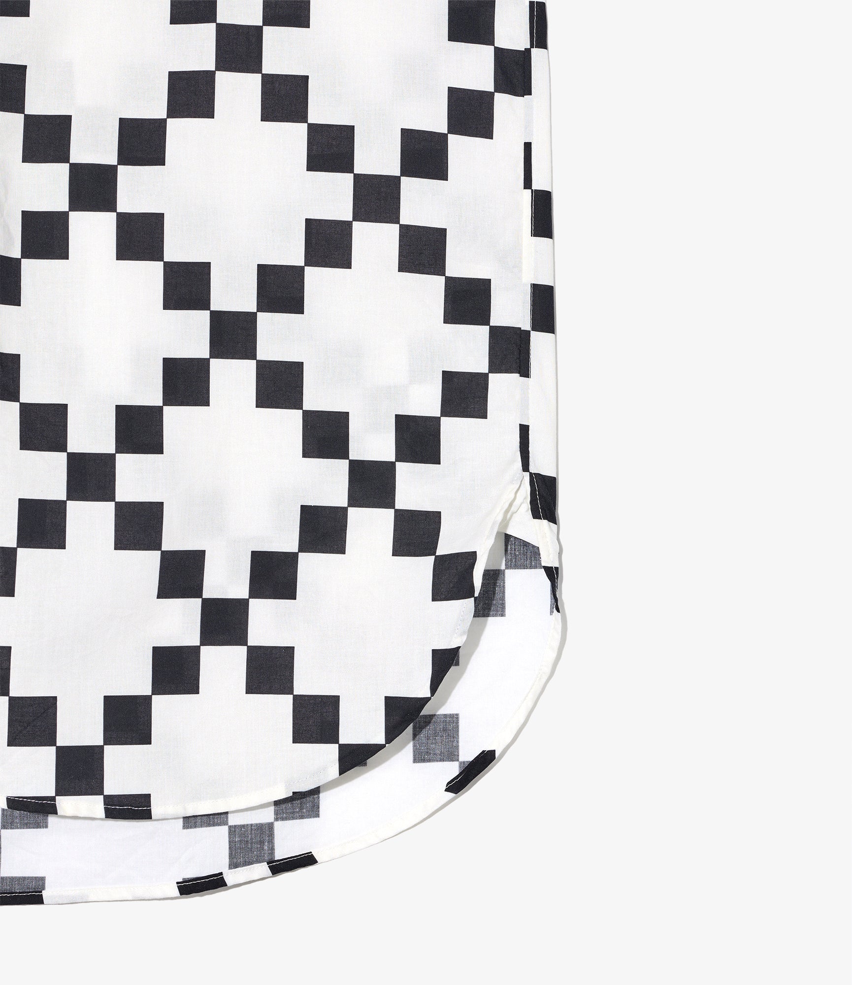 19th Century BD Shirt - White/Black Cotton Checker Print - Image 5