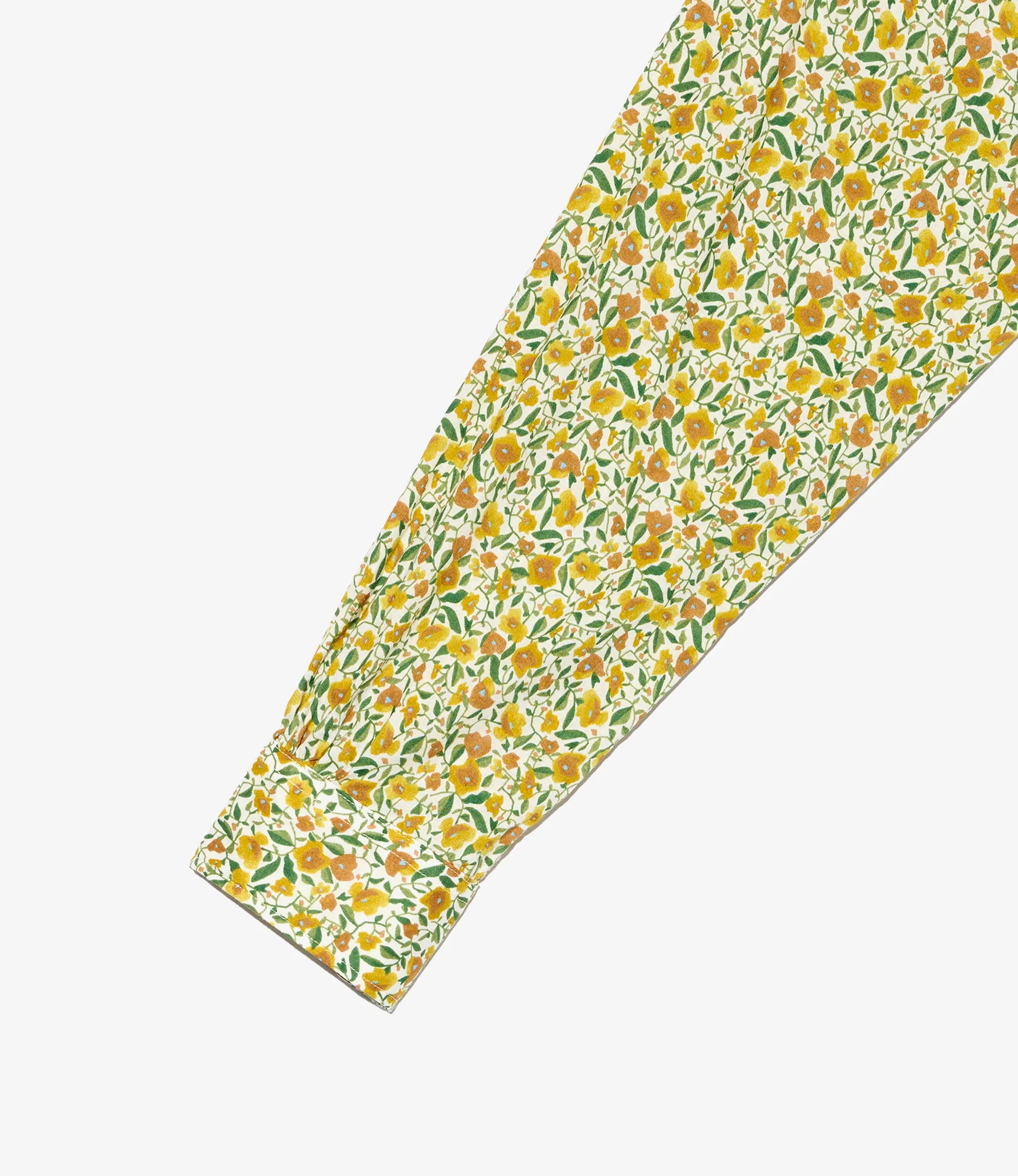 19th Century BD Shirt - Yellow Small Floral Cotton Lawn - Image 4