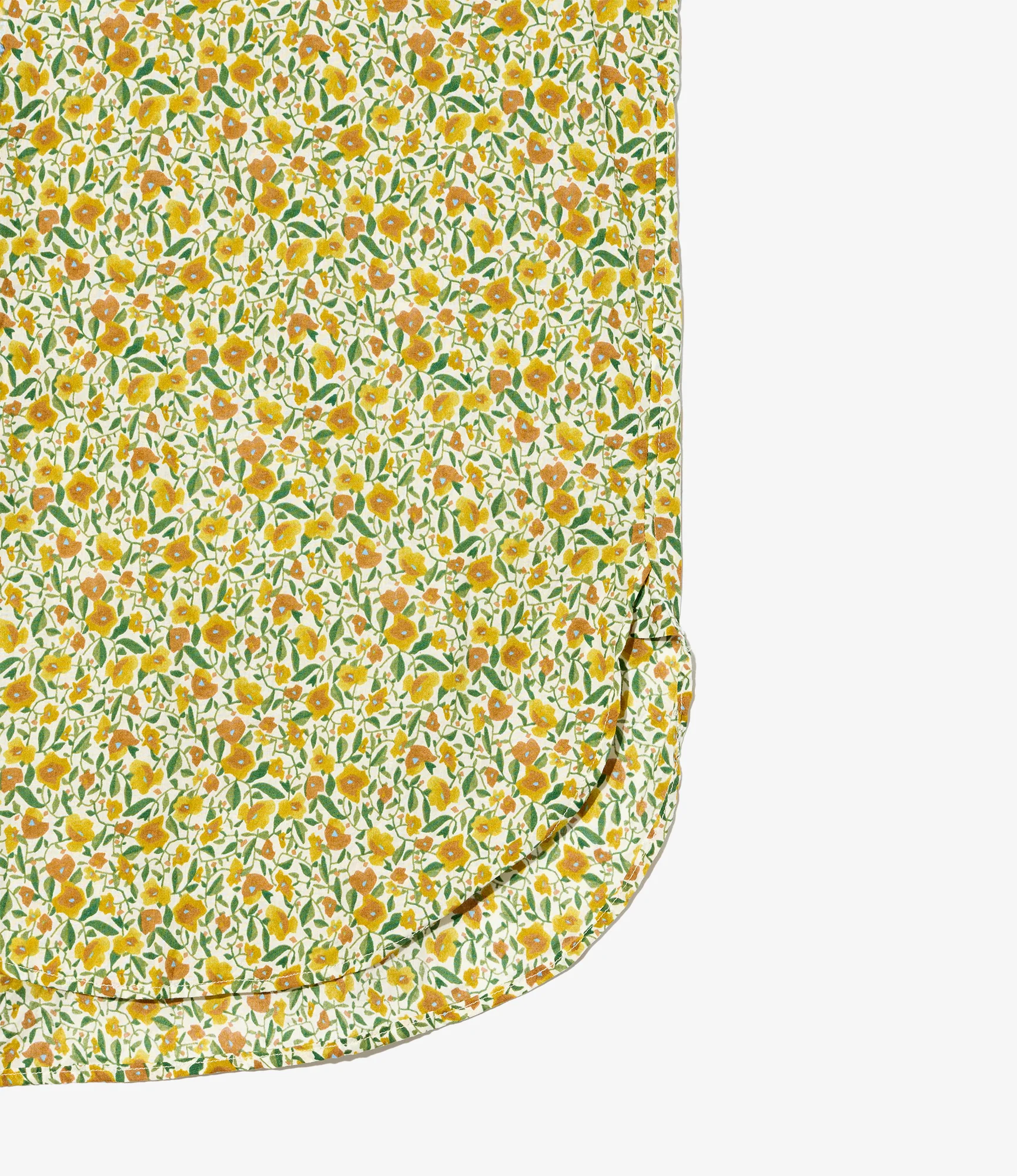 19th Century BD Shirt - Yellow Small Floral Cotton Lawn - Image 5