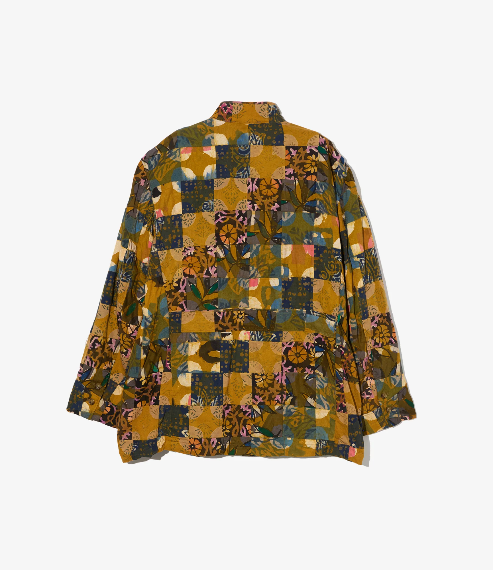 AN Jacket - Olive Cotton Multi Pattern Patchwork - Image 2