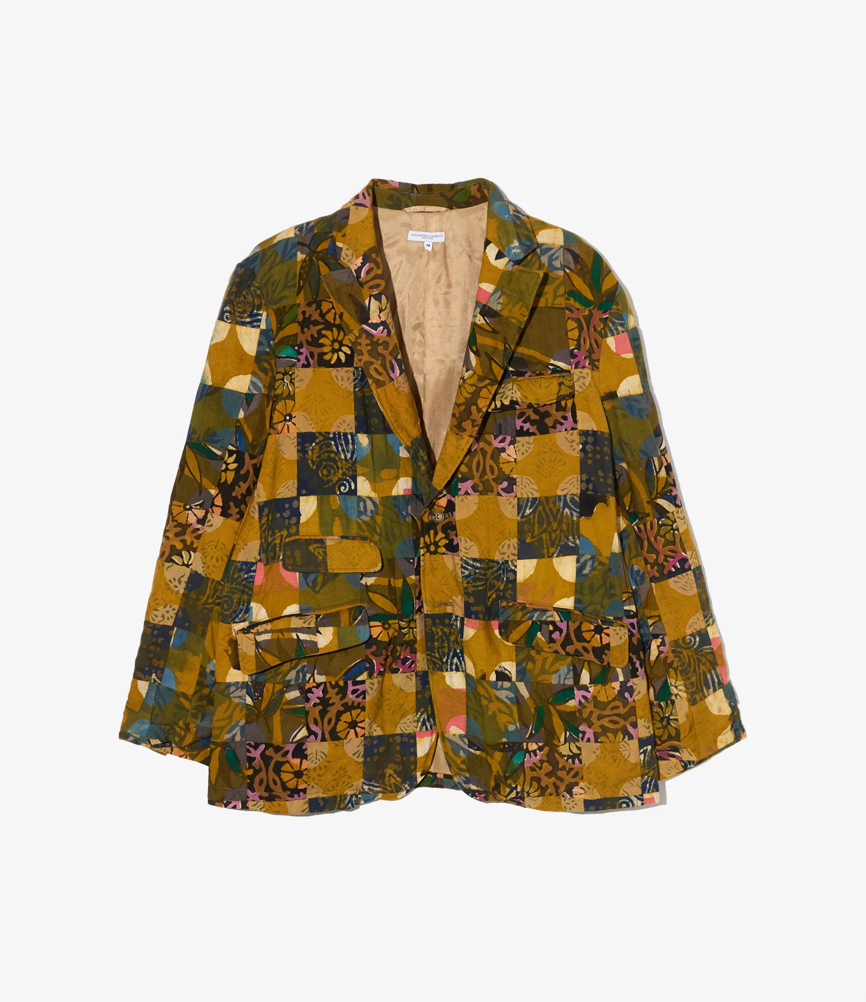 Andover Jacket - Olive Cotton Multi Pattern Patchwork