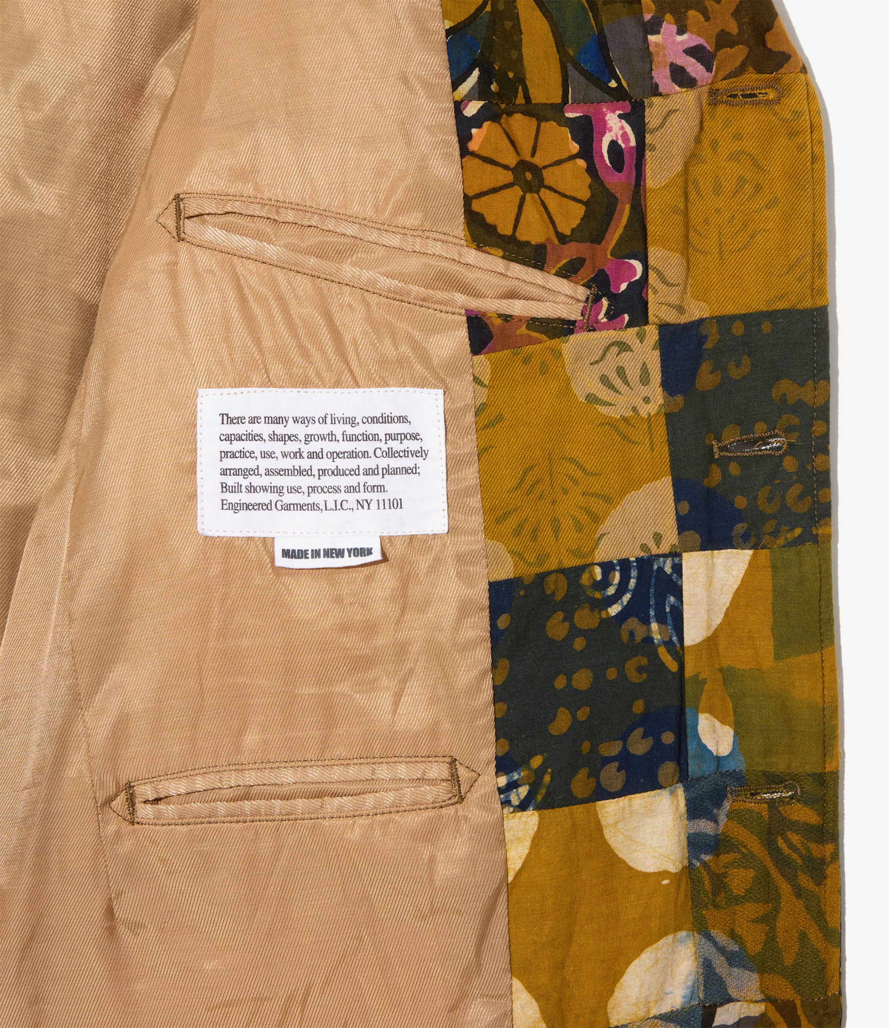 Andover Jacket - Olive Cotton Multi Pattern Patchwork - Image 3