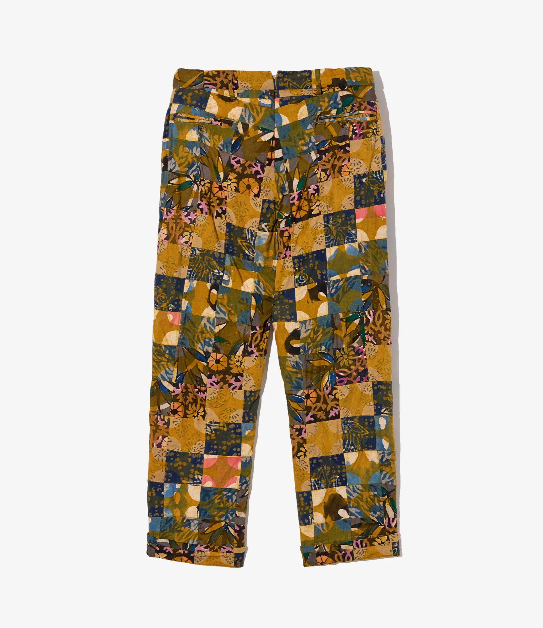 Andover Pant - Olive Cotton Multi Pattern Patchwork - Image 2