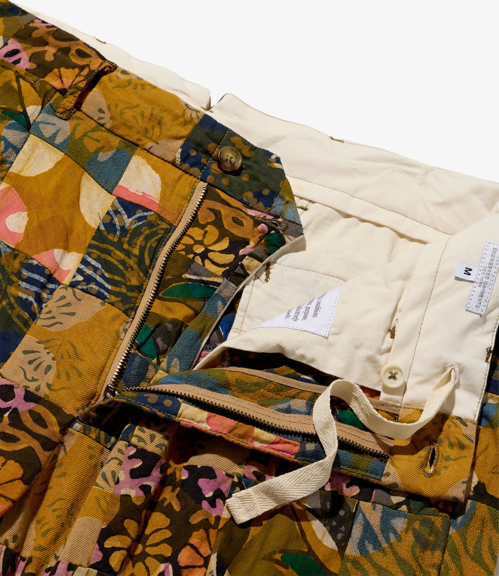 Andover Pant - Olive Cotton Multi Pattern Patchwork - Image 4