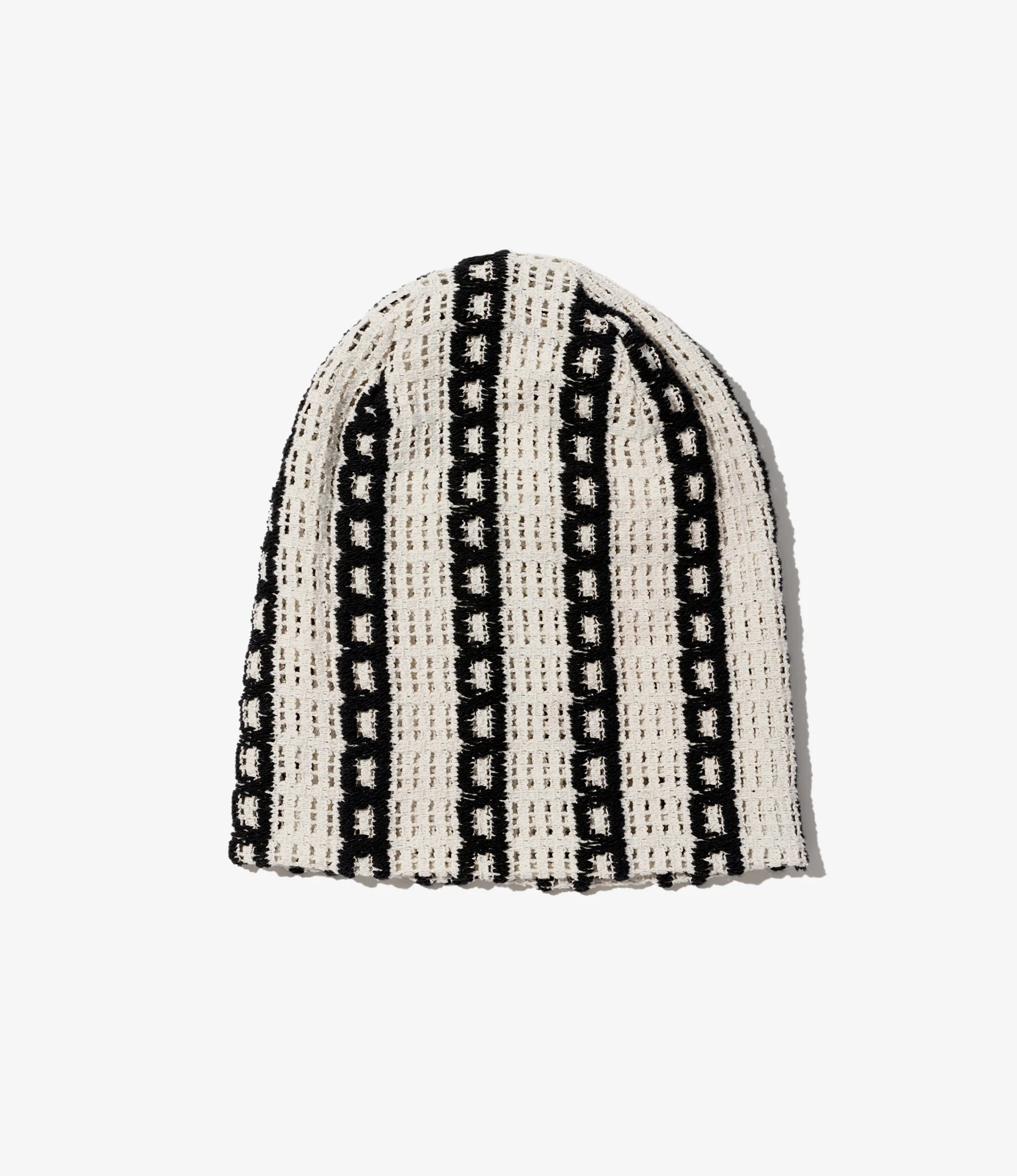 Beanie - White/Black Stripe CP Crochet