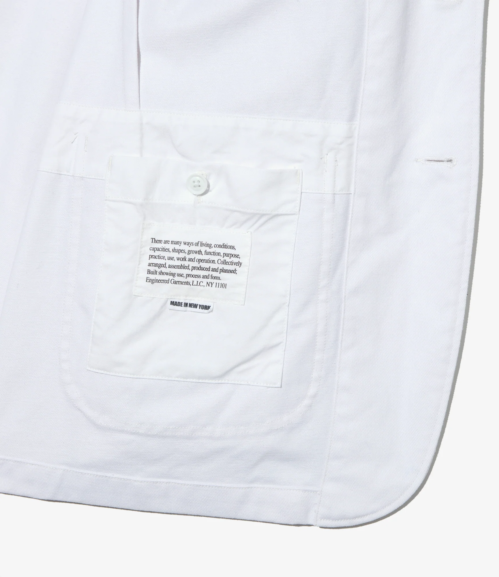 Bedford Jacket - White Cotton Heavy Twill - Image 4