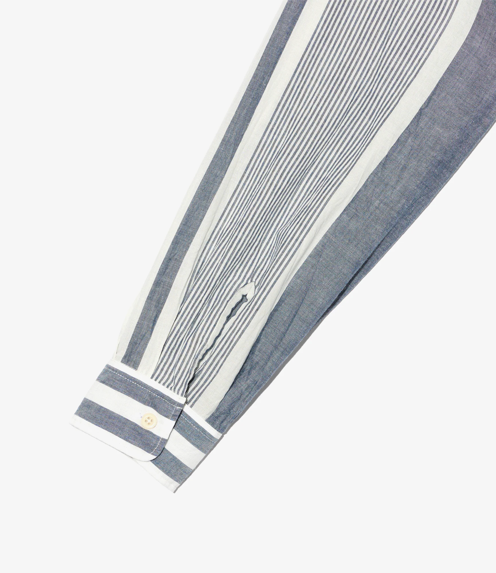 Bowling Shirt - Blue/White Stripe Cotton Chambray - Image 4