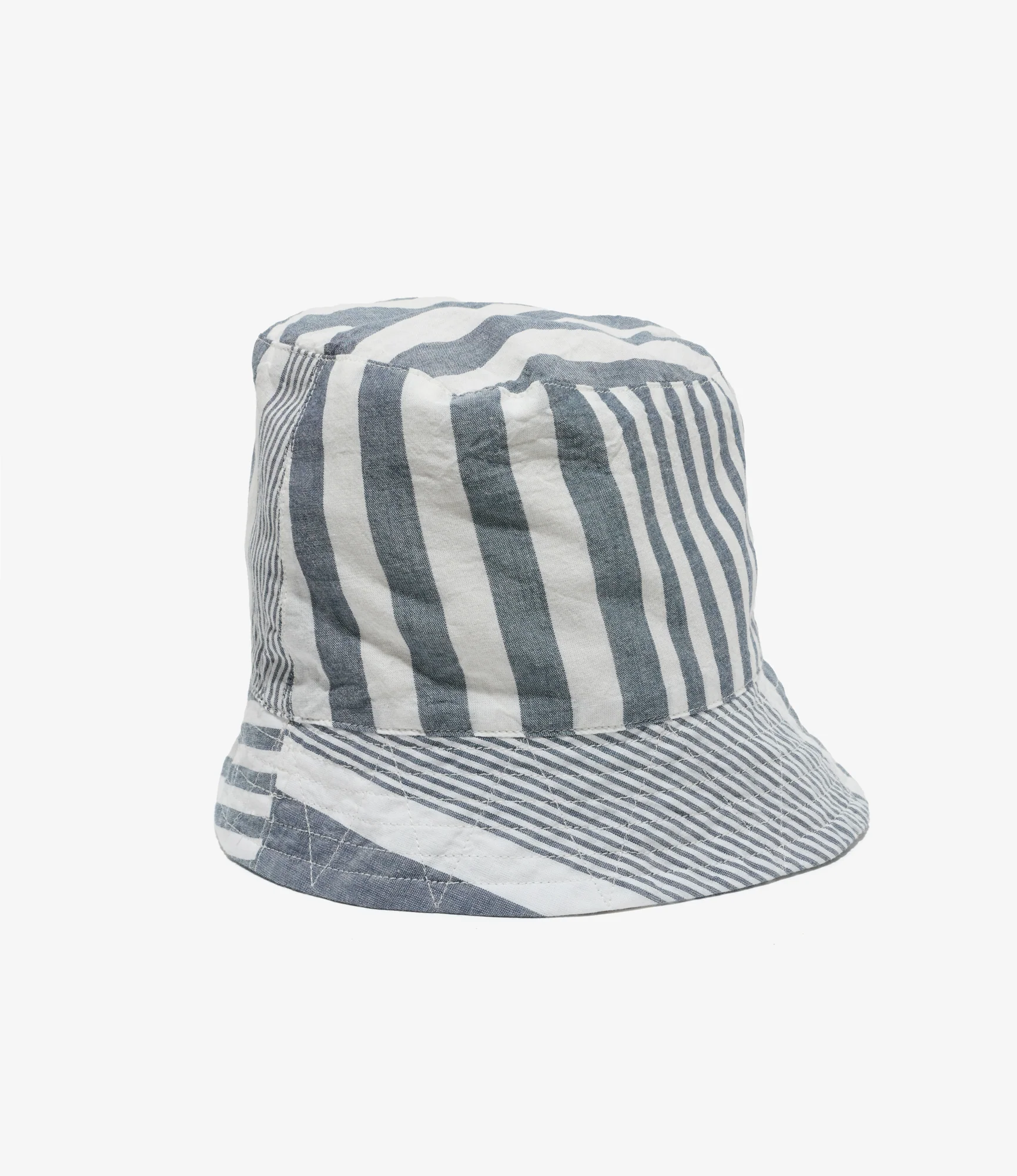 Bucket Hat - Blue/White Stripe Cotton Chambray - Image 2