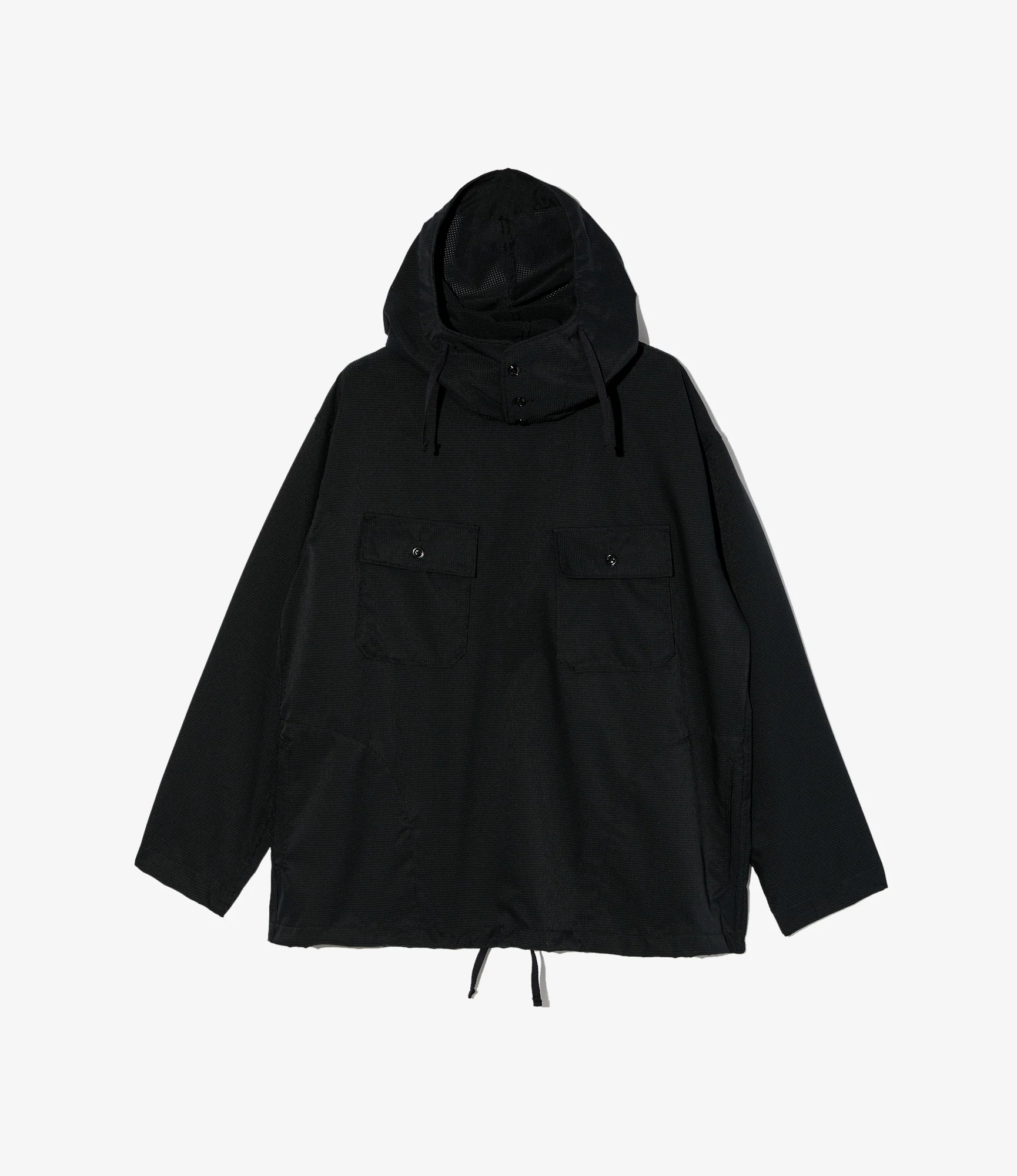 Cagoule Shirt - Black Polyester Mesh