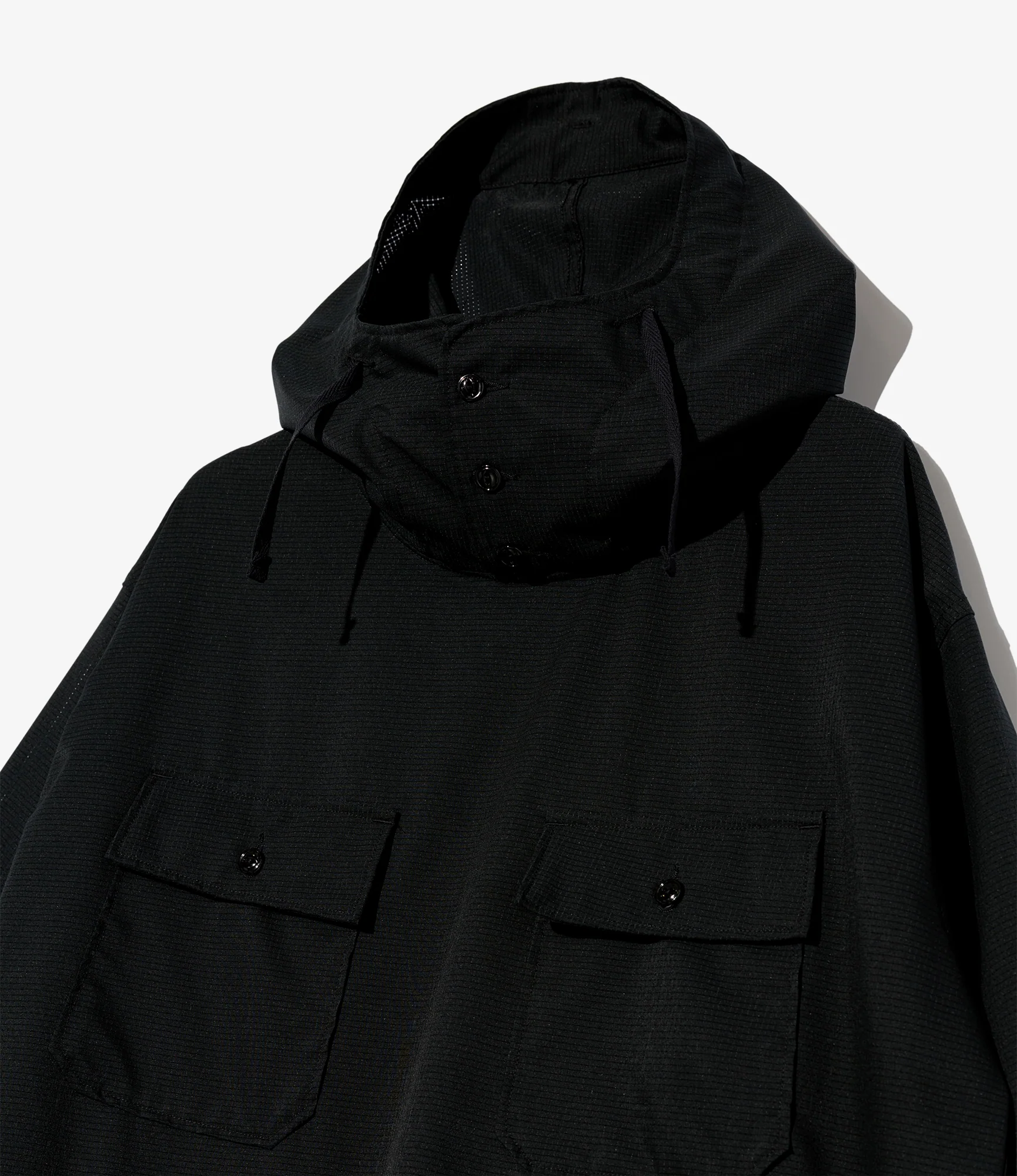 Cagoule Shirt - Black Polyester Mesh - Image 3