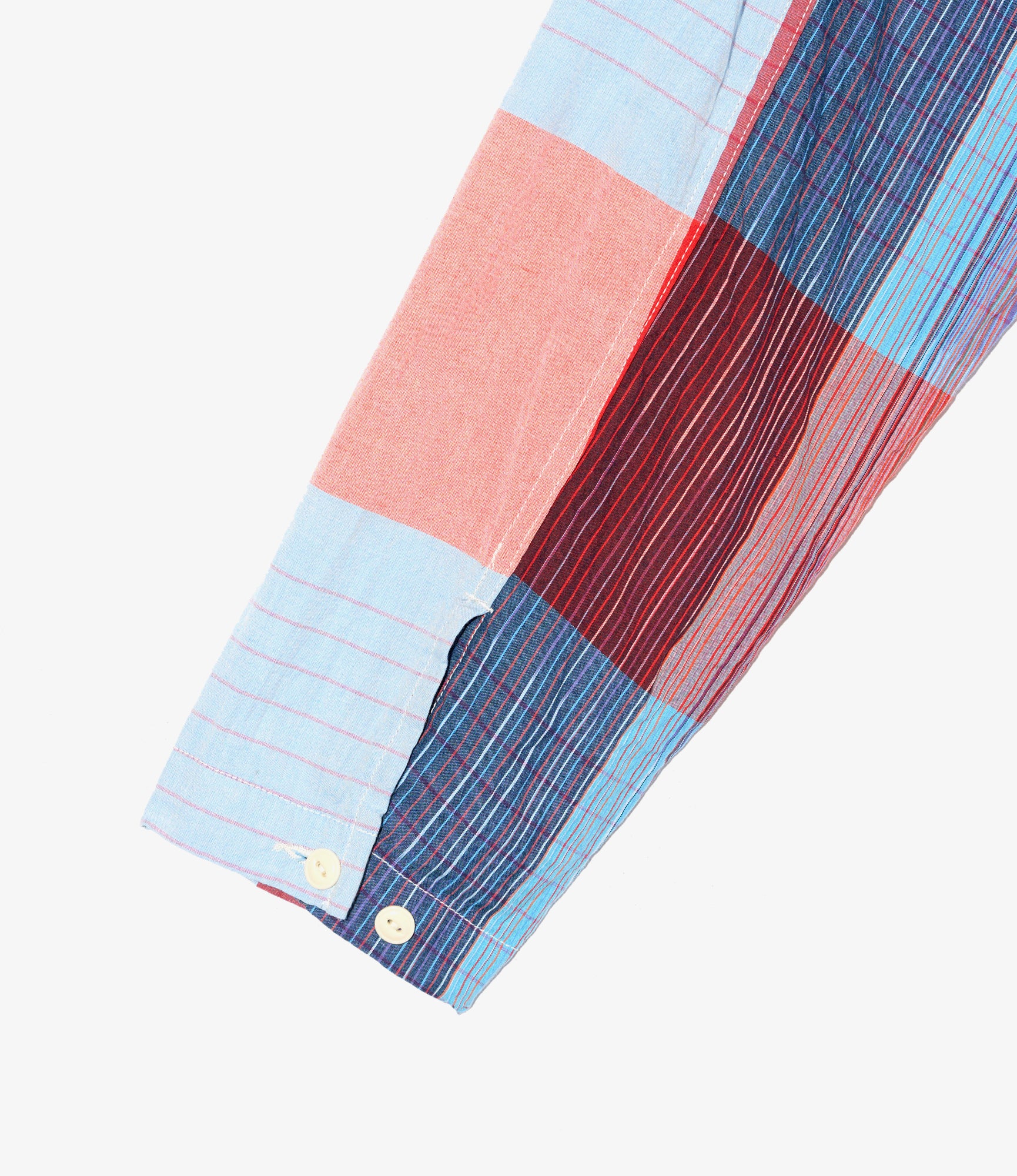 Cagoule Shirt - Red Cotton Big Madras Plaid - Image 5