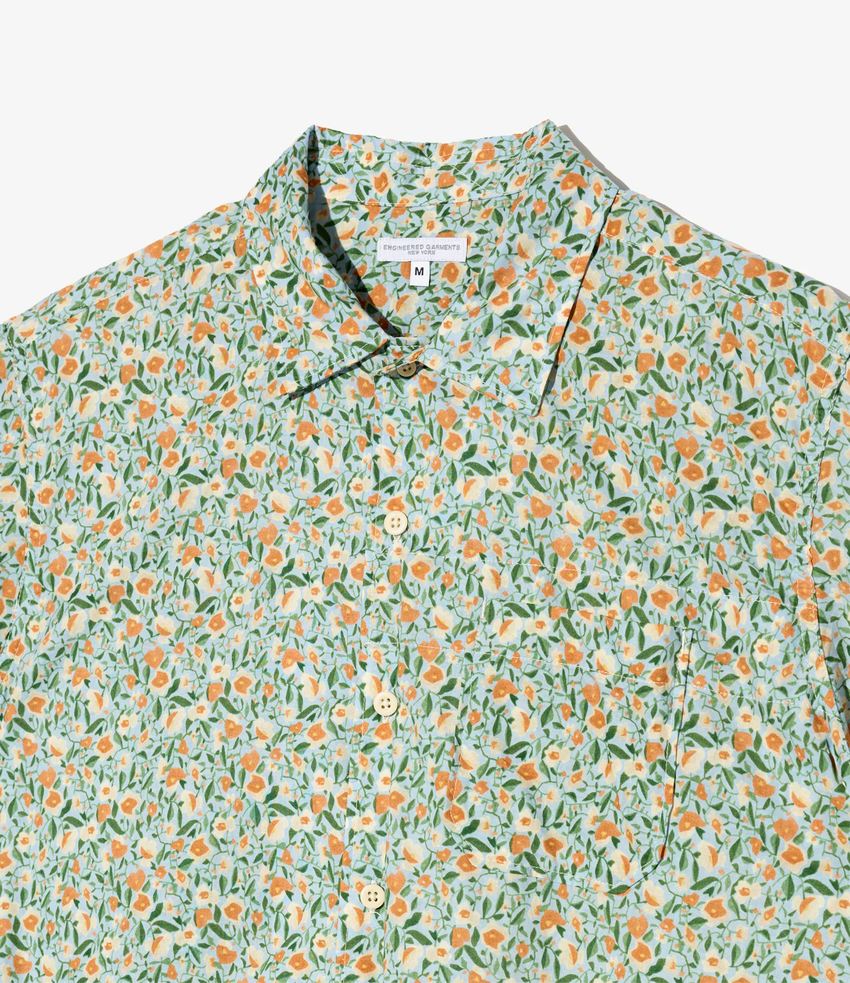 Camp Shirt - Blue Small Floral Cotton Lawn - Image 3