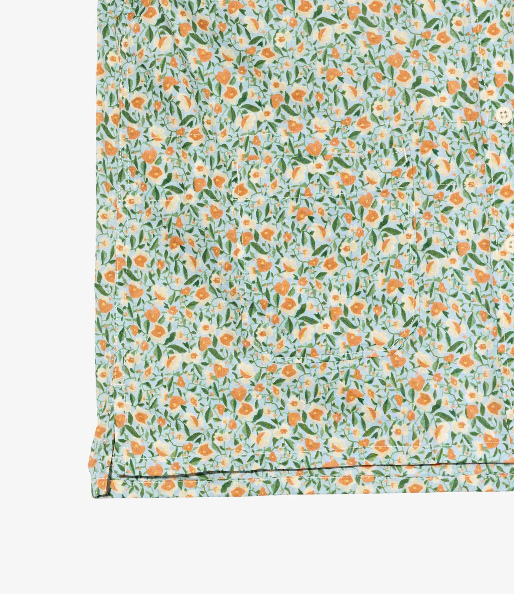 Camp Shirt - Blue Small Floral Cotton Lawn - Image 4