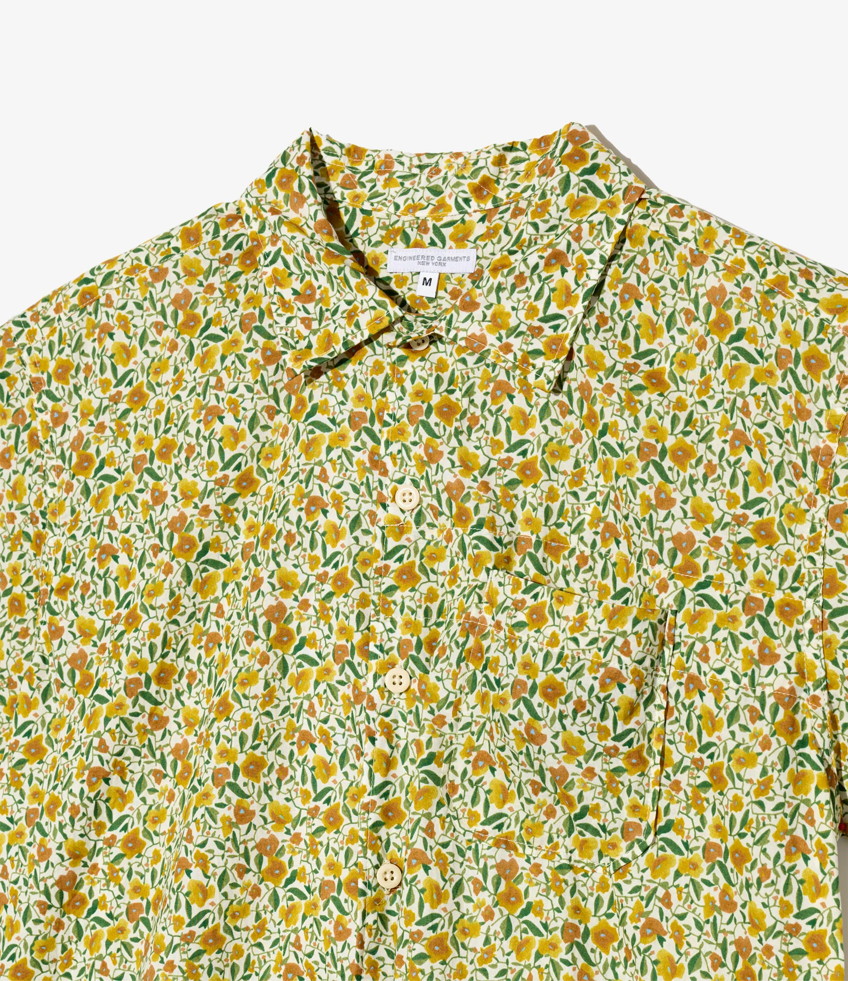 Camp Shirt - Yellow Small Floral Cotton Lawn - Image 3