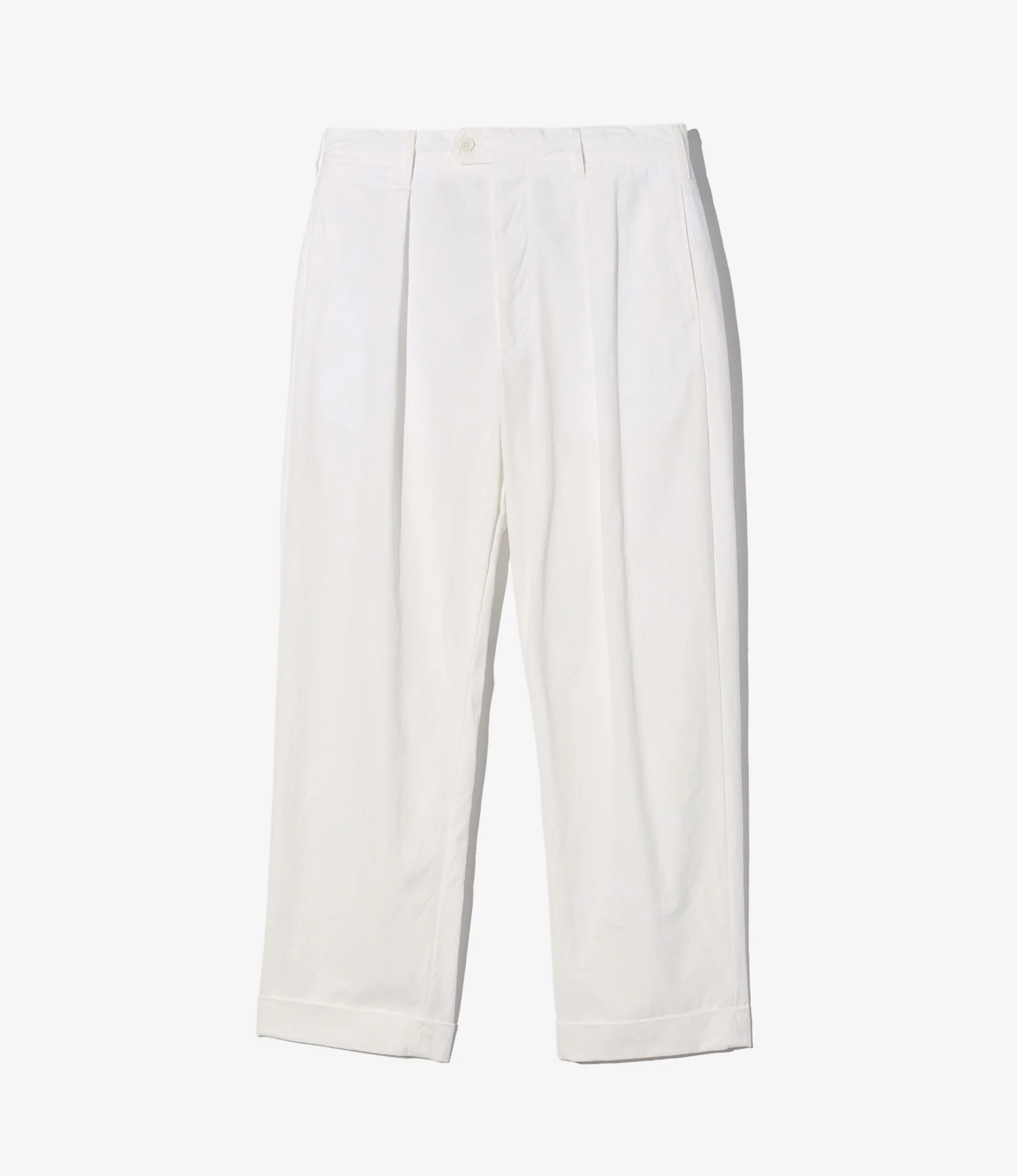 Carlyle Pant - White Cotton Heavy Poplin