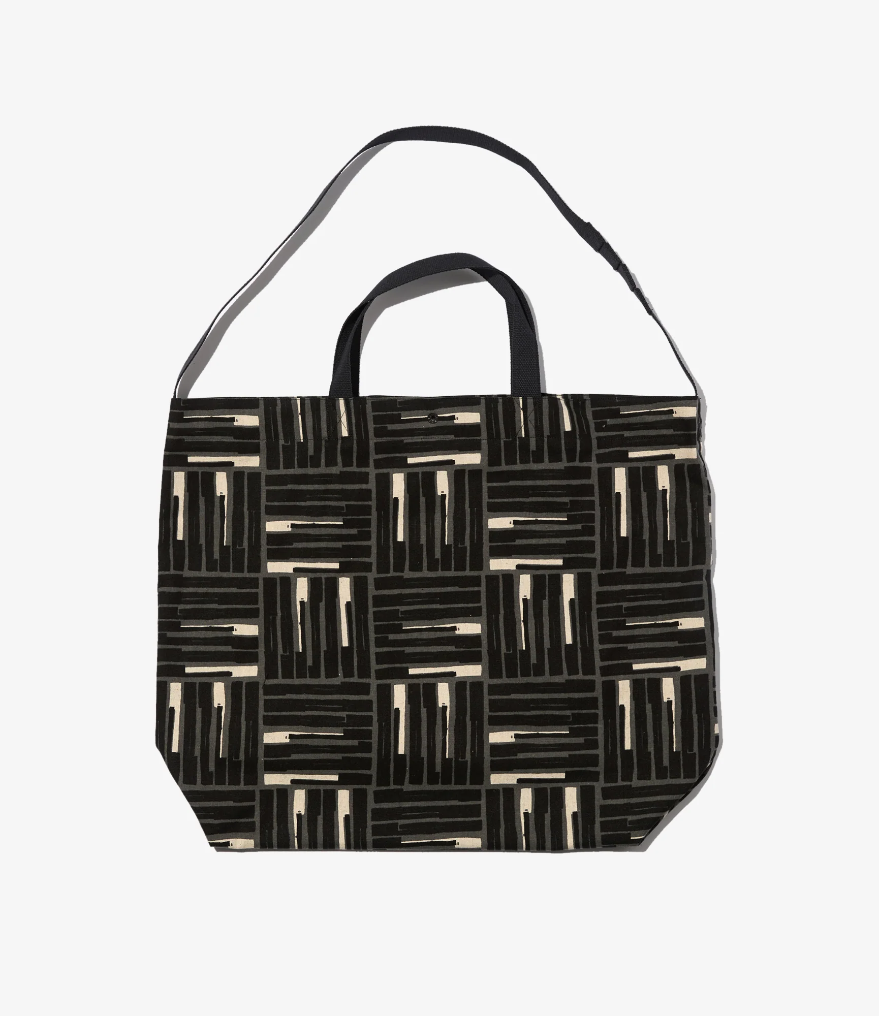 Carry All Tote - Black Tile Print Cotton Canvas - Image 2