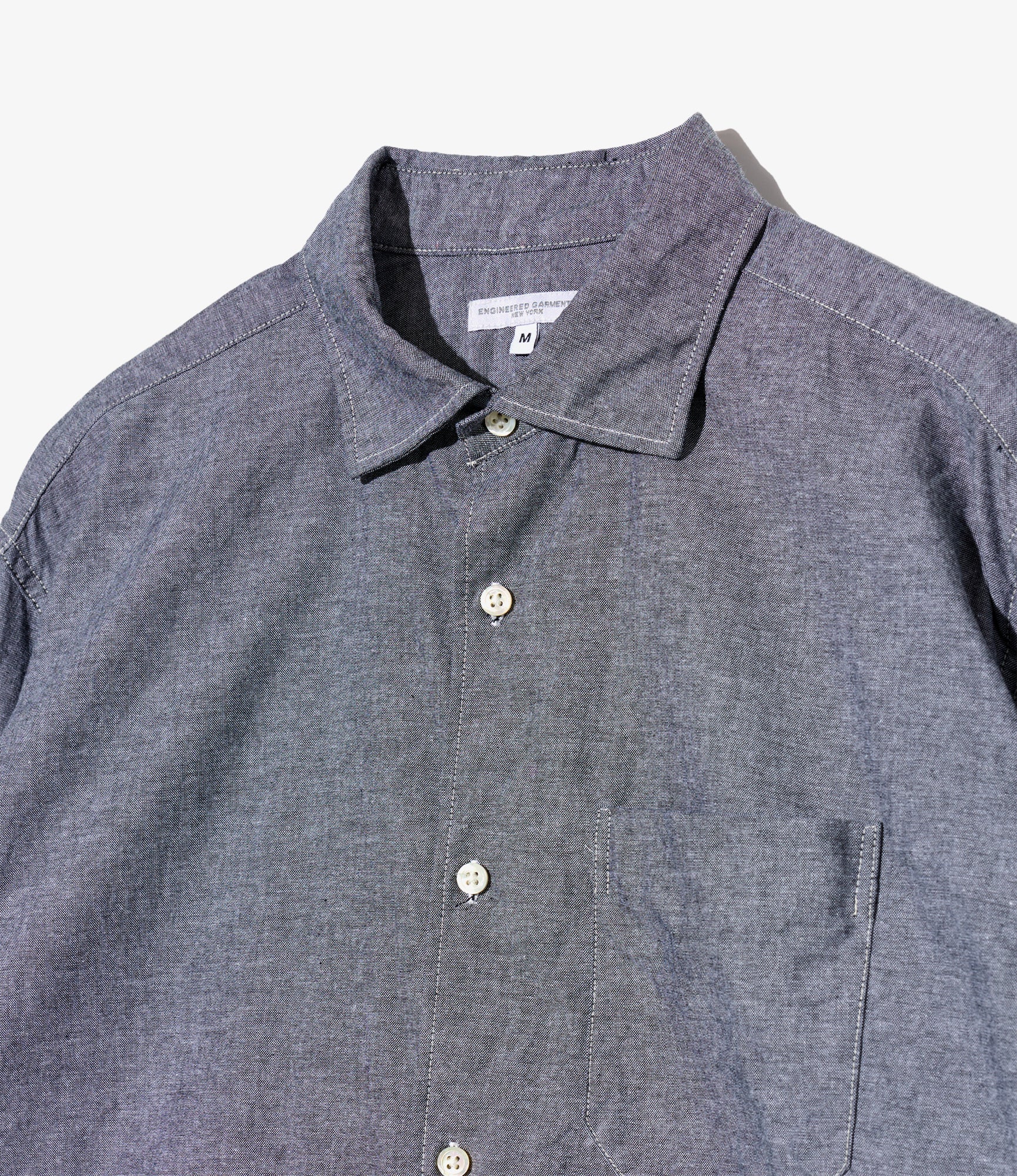 Combo Spread Collar Shirt - Grey Cotton Chambray - Image 3