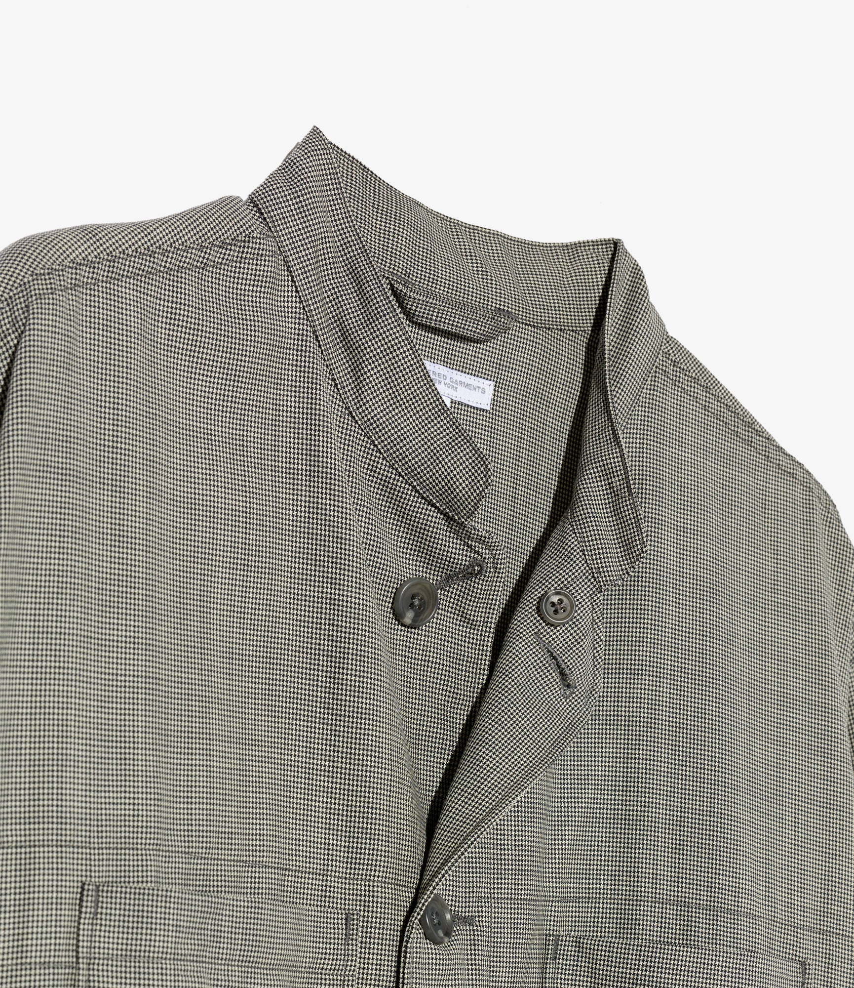 Dayton Long Shirt - Grey Micro Houndstooth Tropical Wool - Image 3