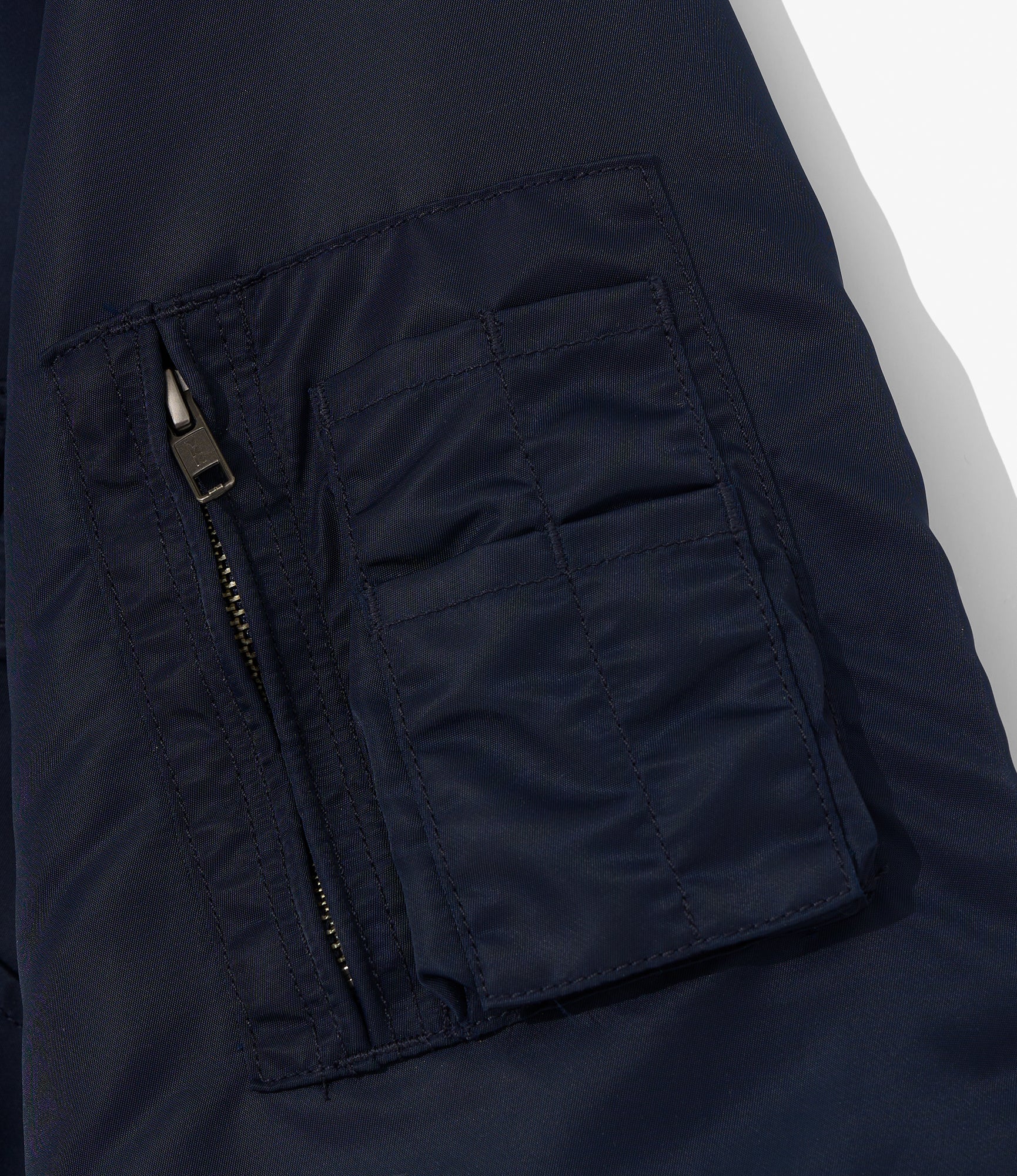 Engineered Garments for Pilgrim - Flight Jacket - Navy Flight Satin Nylon - Image 5