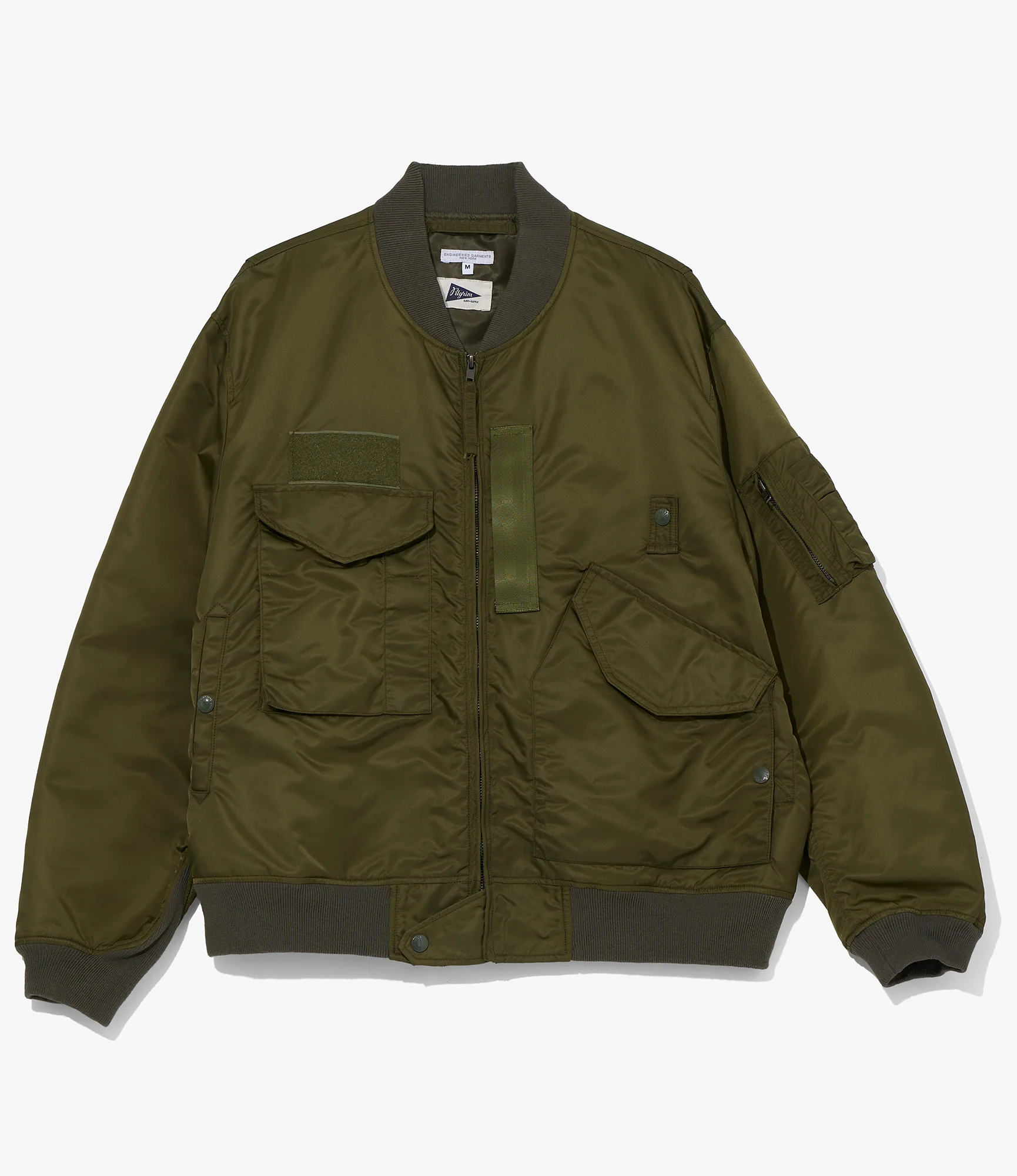 Engineered Garments for Pilgrim - Flight Jacket - Olive Flight Satin Nylon
