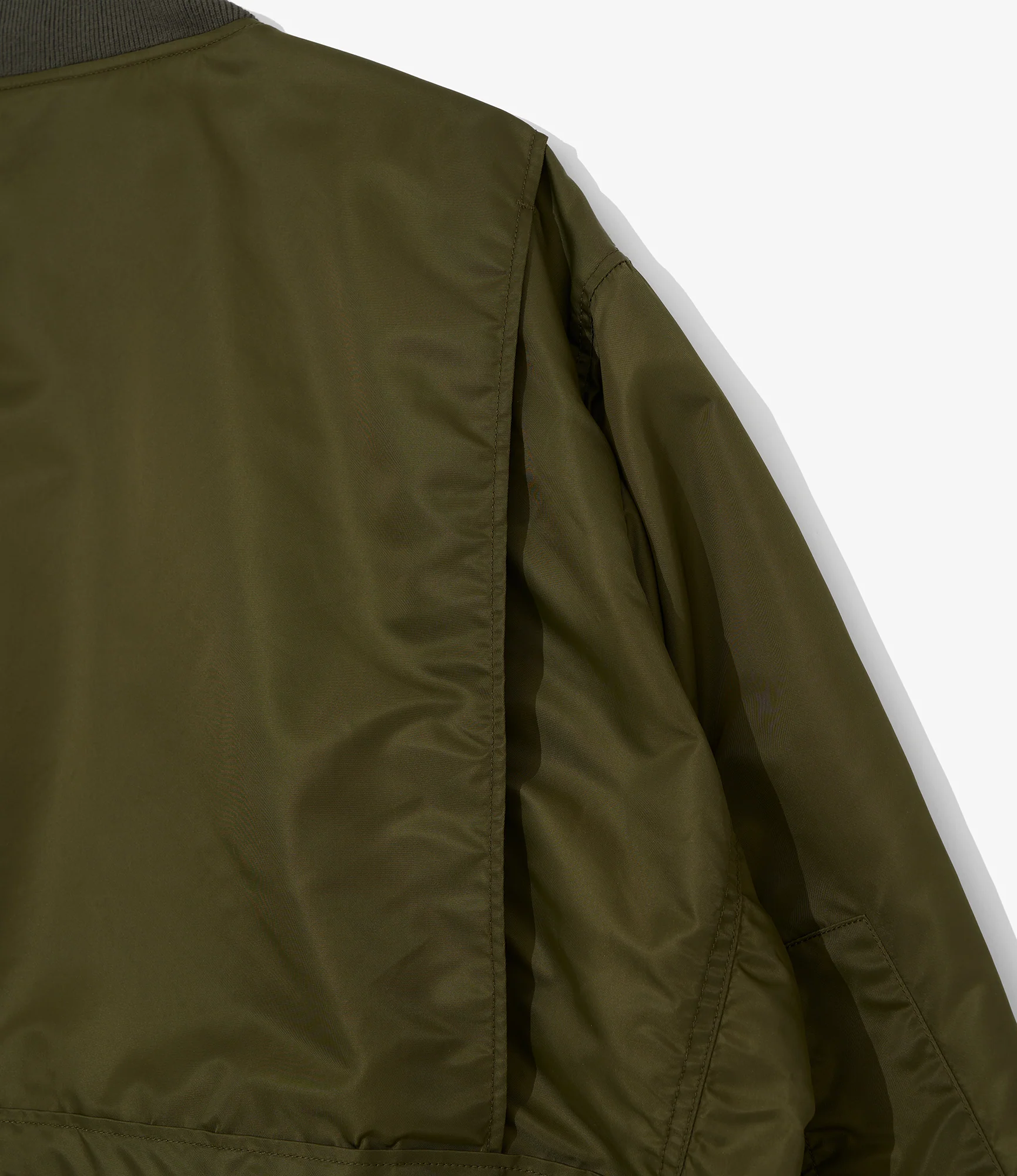 Engineered Garments for Pilgrim - Flight Jacket - Olive Flight Satin Nylon - Image 8