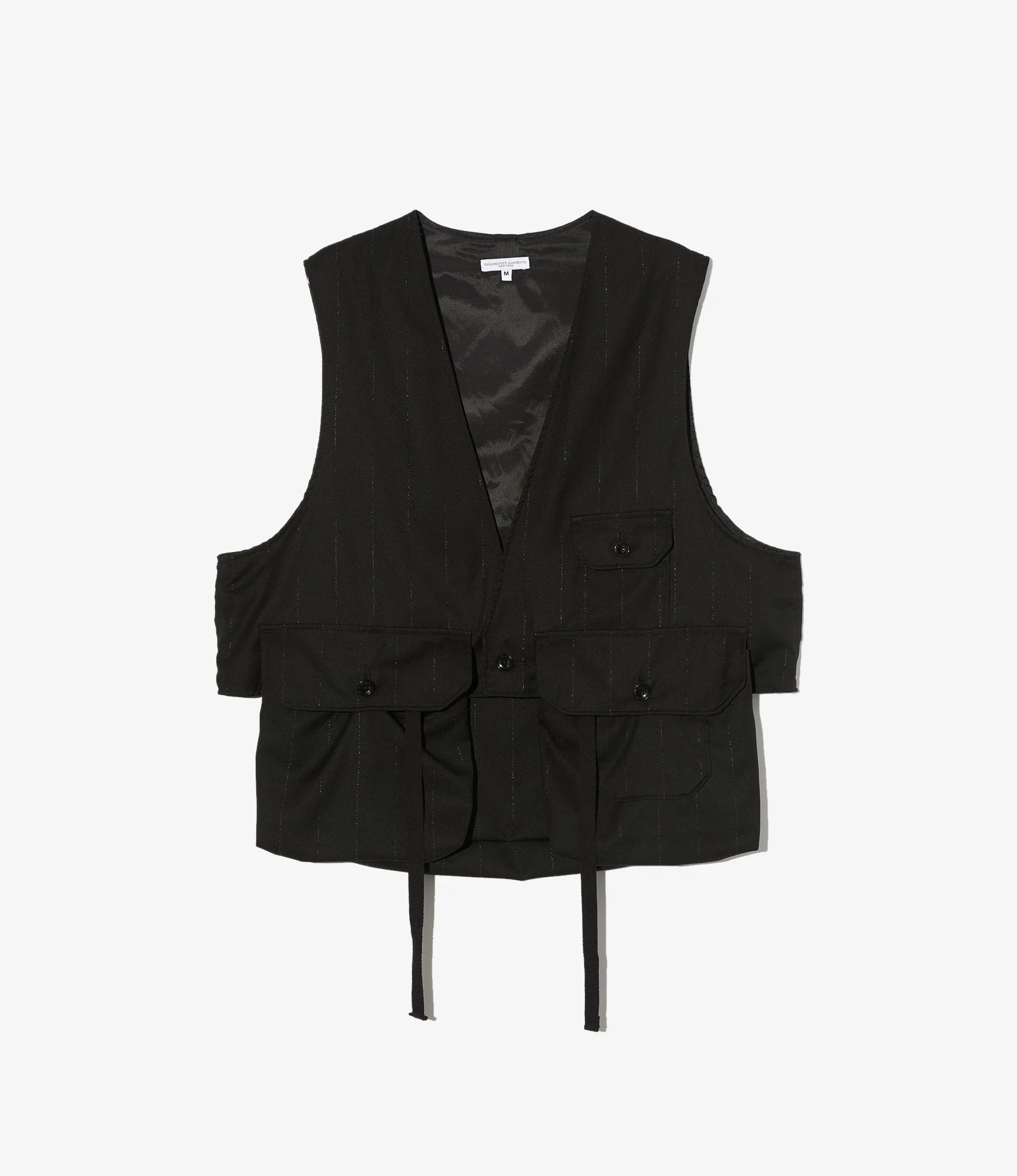 Fowl Vest - Black Polyester Lurex Stripe