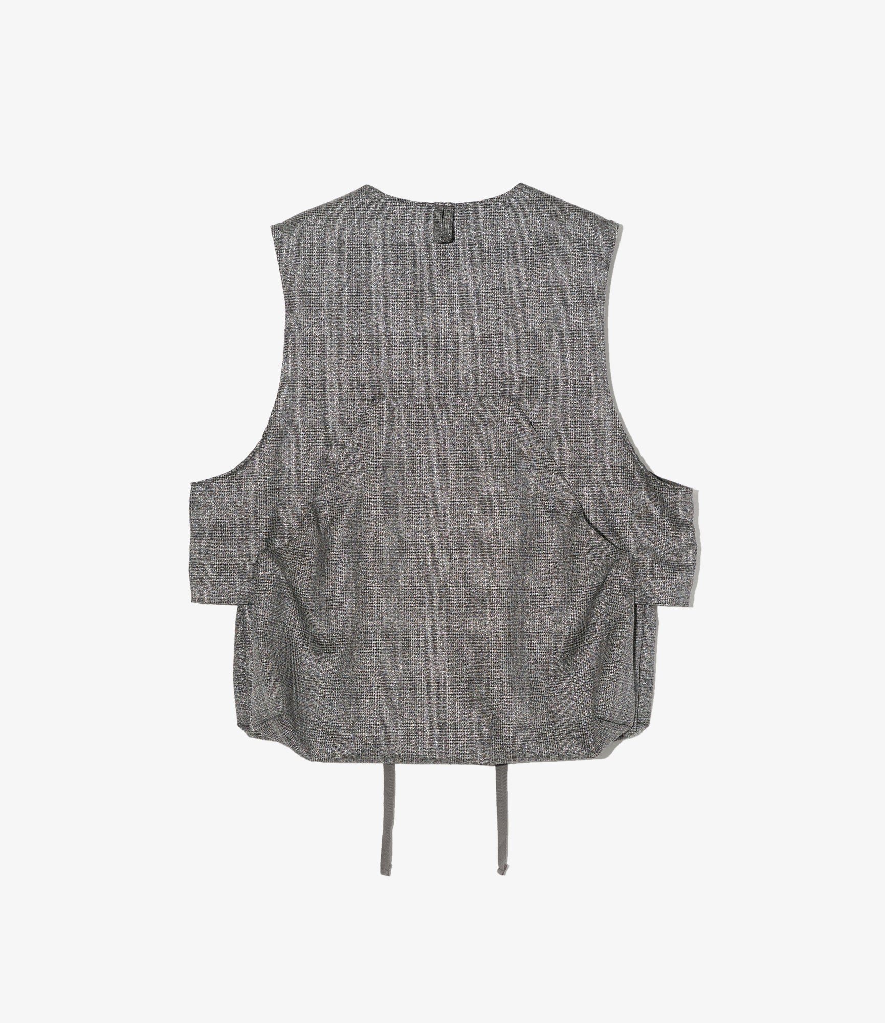Fowl Vest - Dk. Grey Polyester Lurex Glen Plaid - Image 2