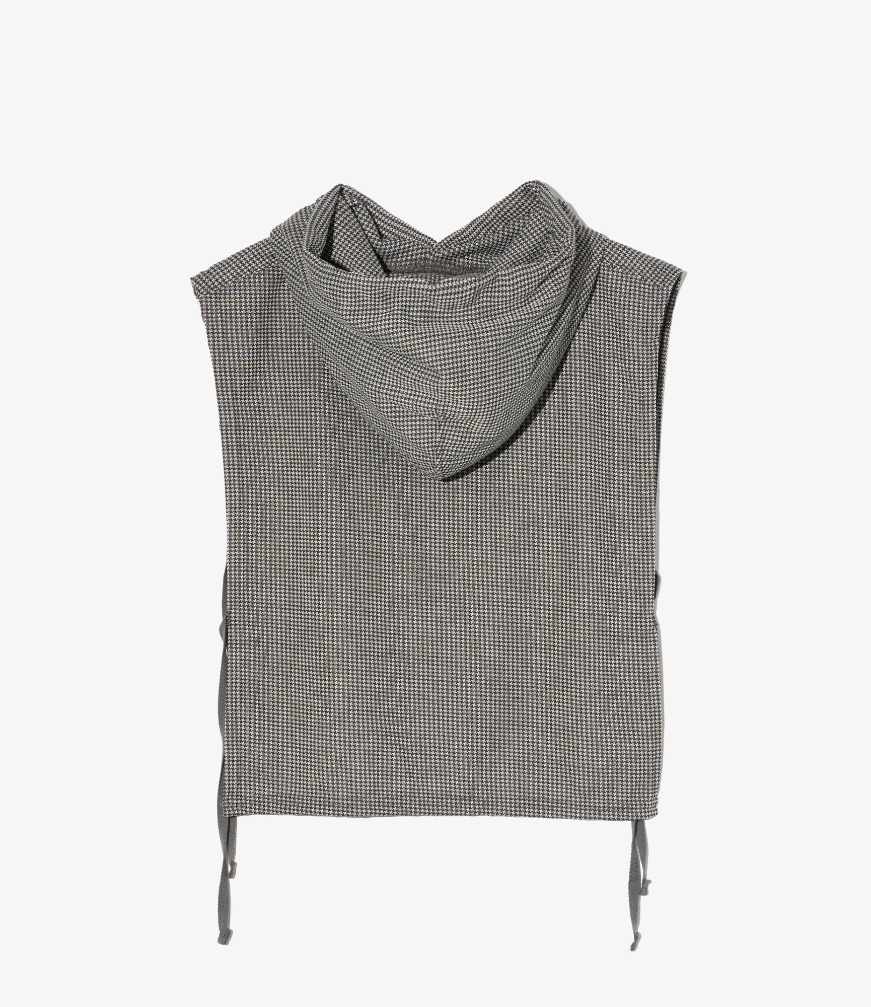 Hooded Interliner - Black Polyester Houndstooth Knit Jersey - Image 2