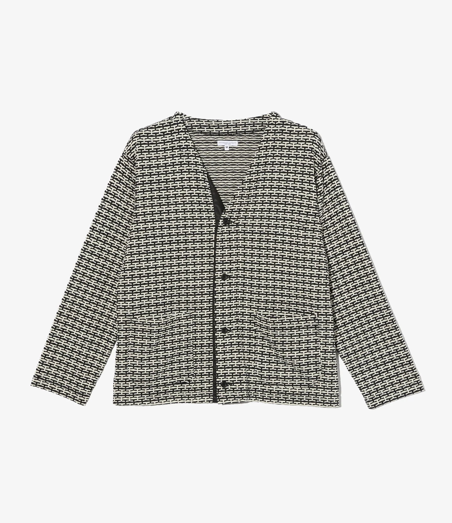 Knit Cardigan - Black/White CP Horizontal Knit Jq.