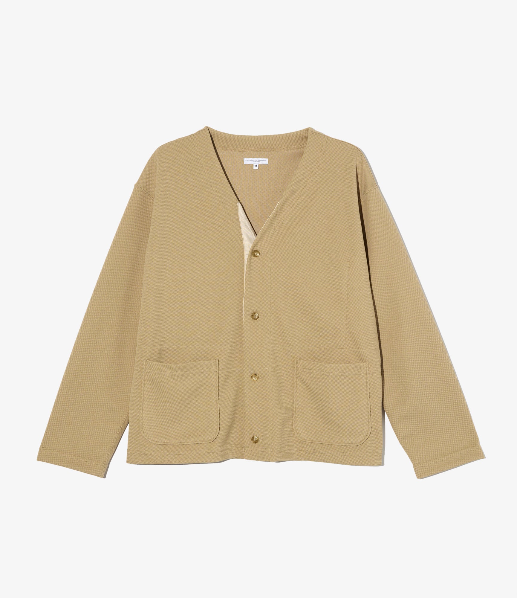 Knit Cardigan - Khaki Diamond Poly Knit