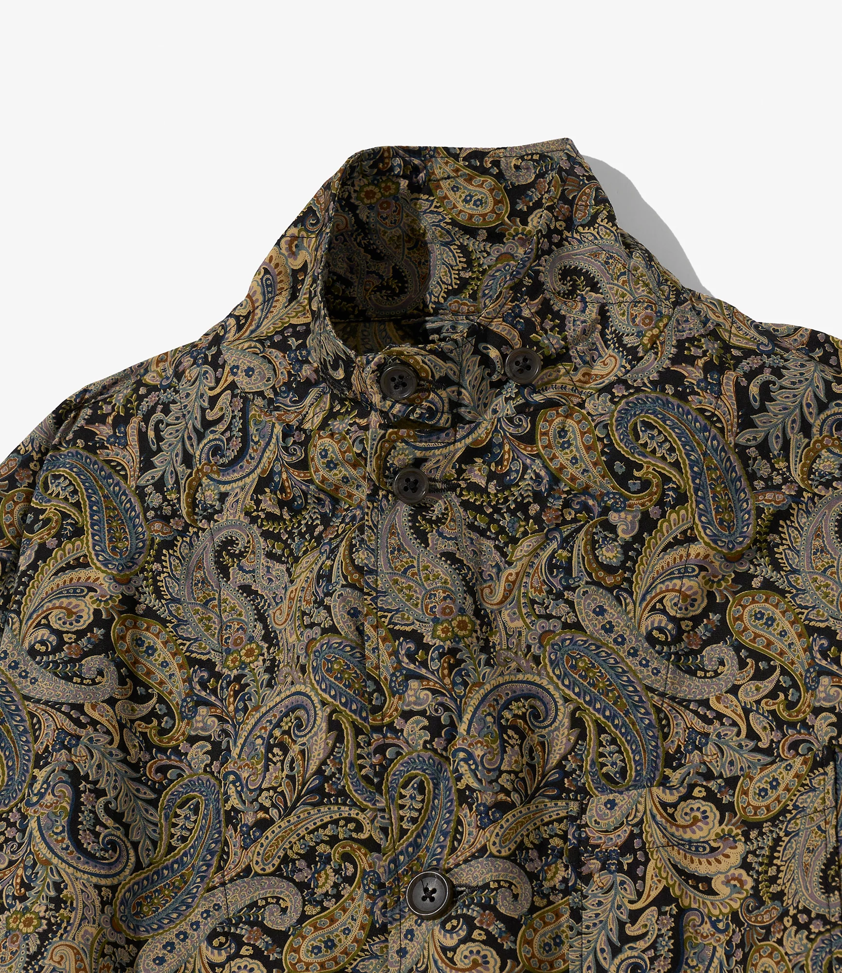 Loiter Jacket - Nepenthes Special - Black Cotton Paisley Print - Image 4
