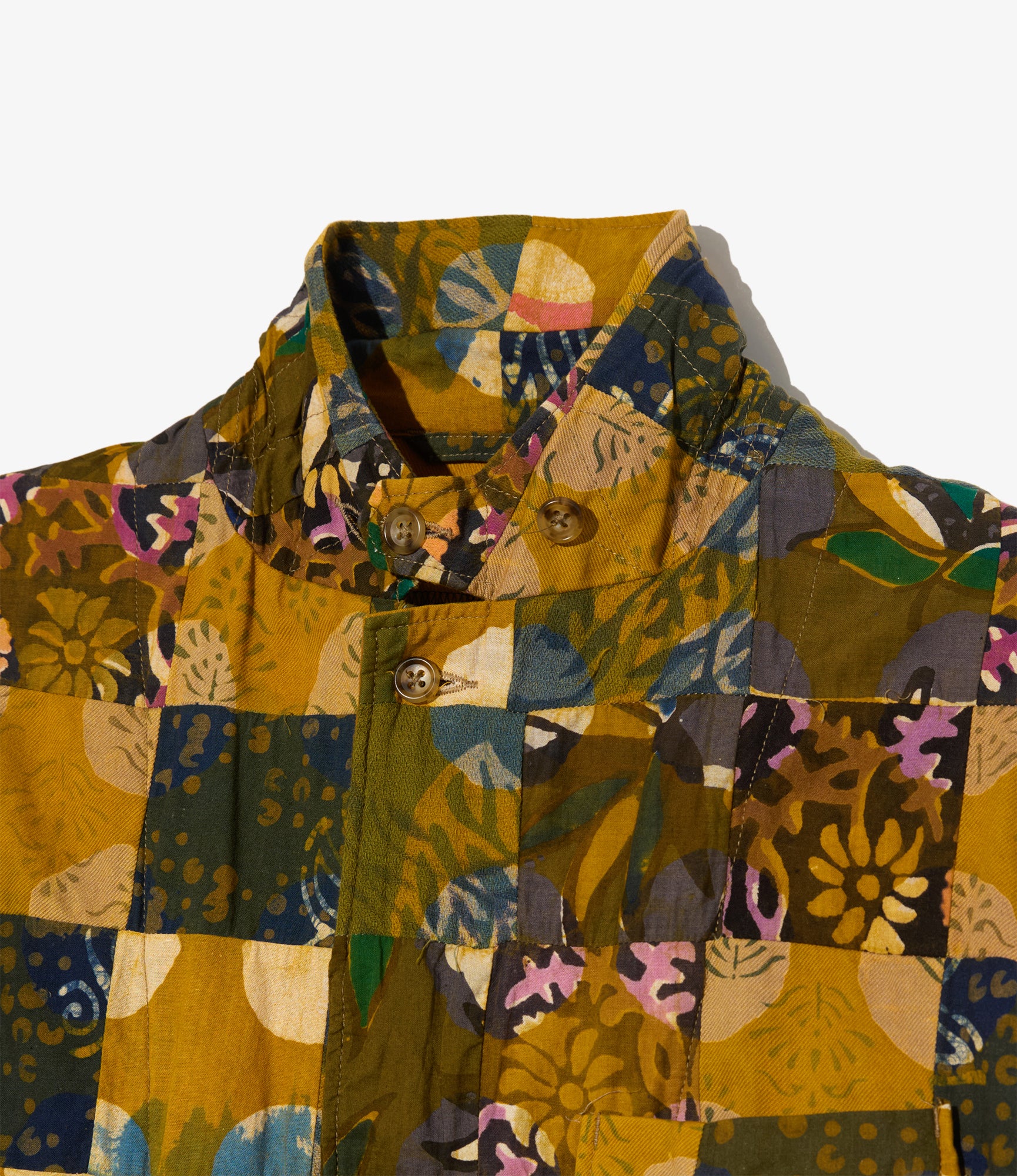 Loiter Jacket - Olive Cotton Multi Pattern Patchwork - Image 3