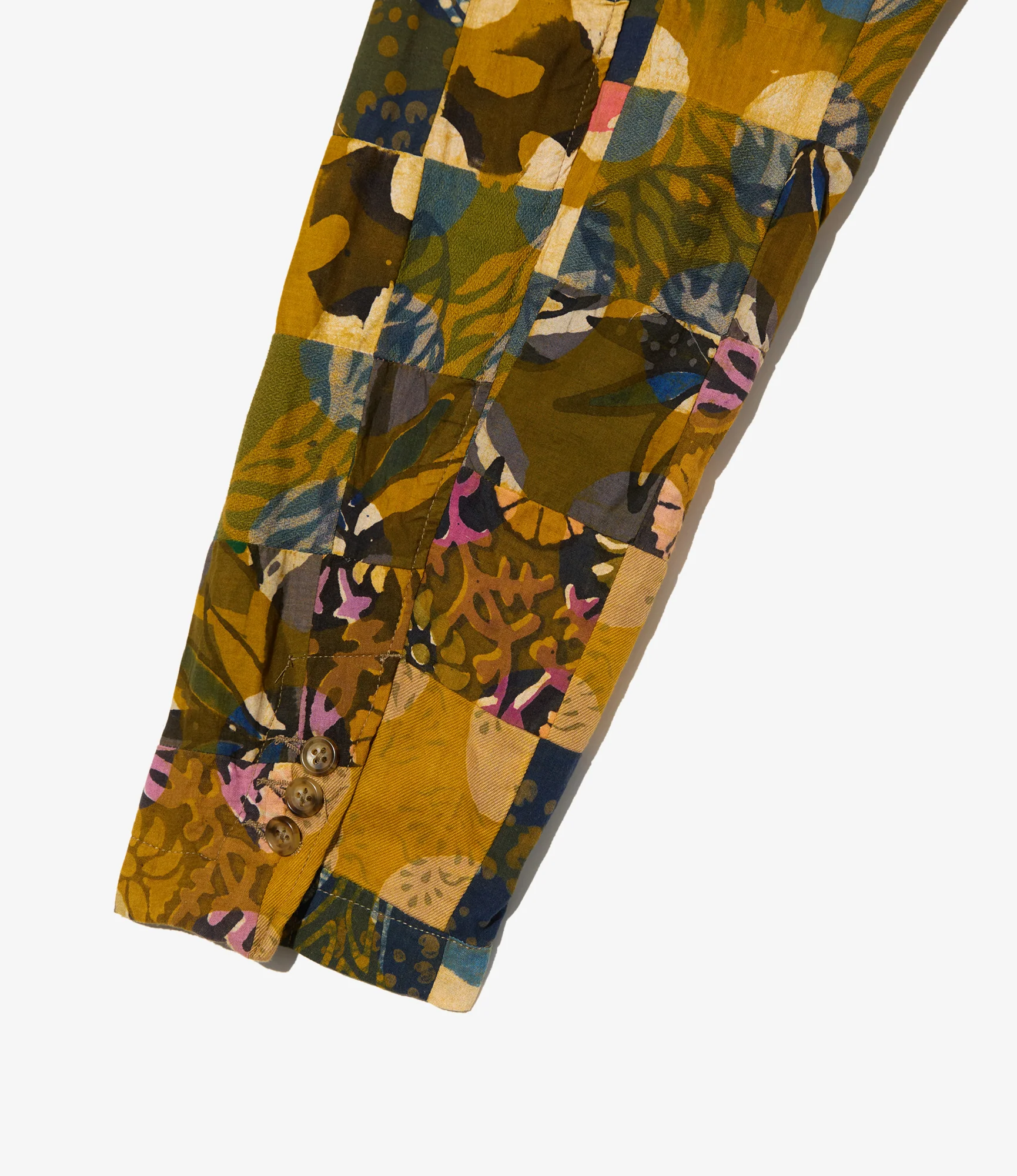 Loiter Jacket - Olive Cotton Multi Pattern Patchwork - Image 4