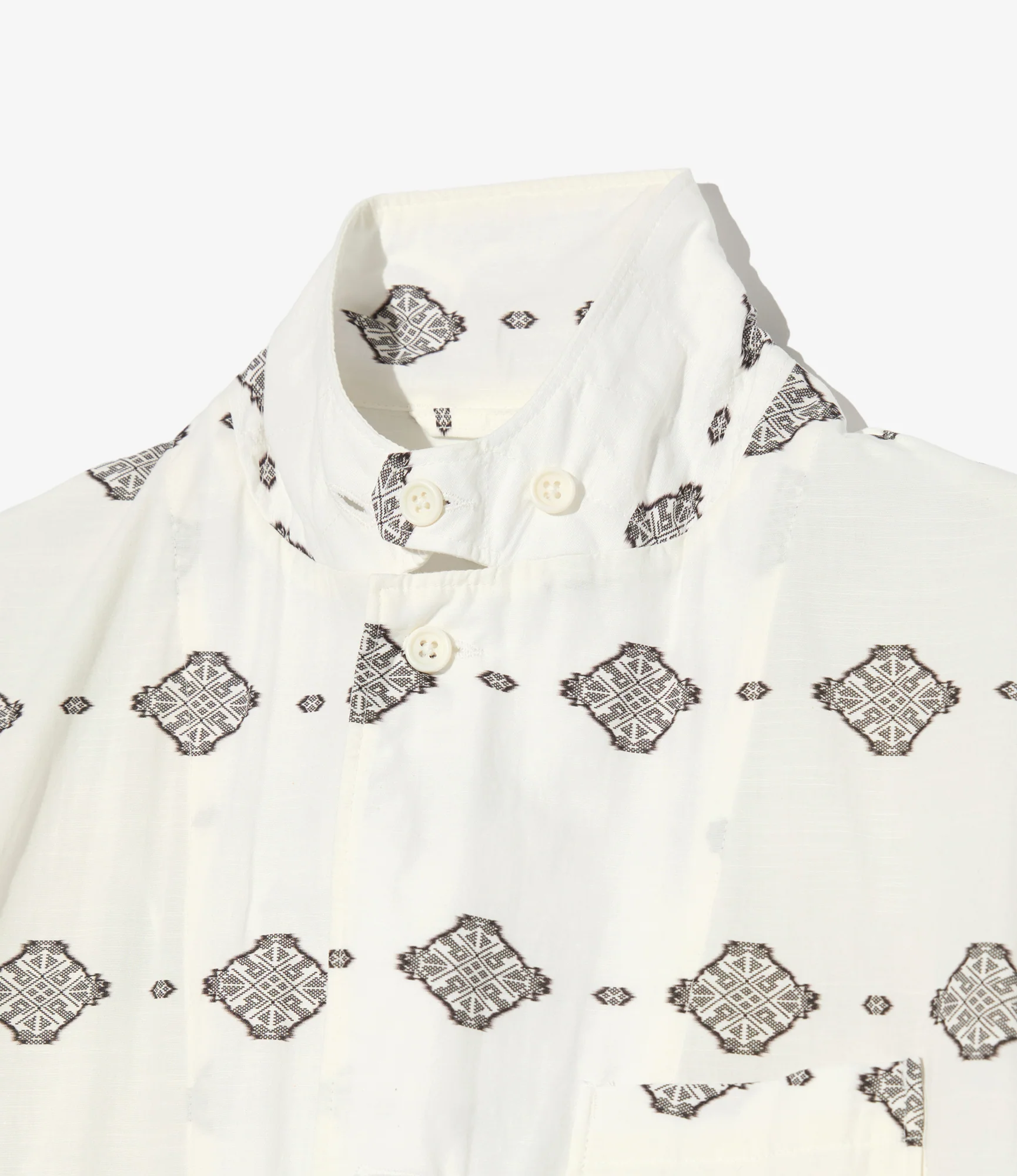 Loiter Jacket - White/Black Cotton Ikat Print - Image 3