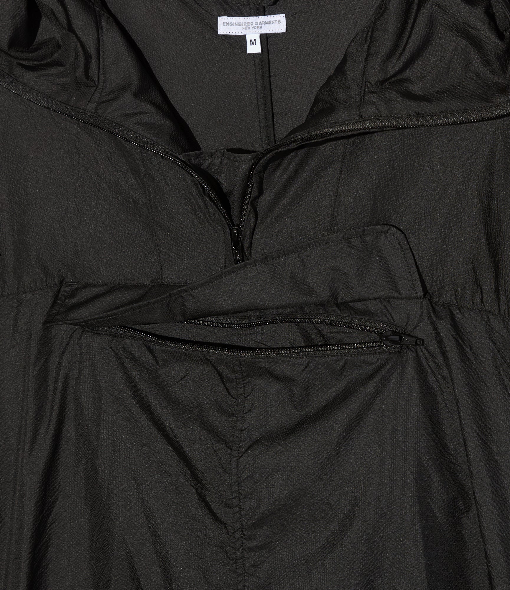 Long Cagoule Parka - Black Nylon Micro Ripstop - Image 3