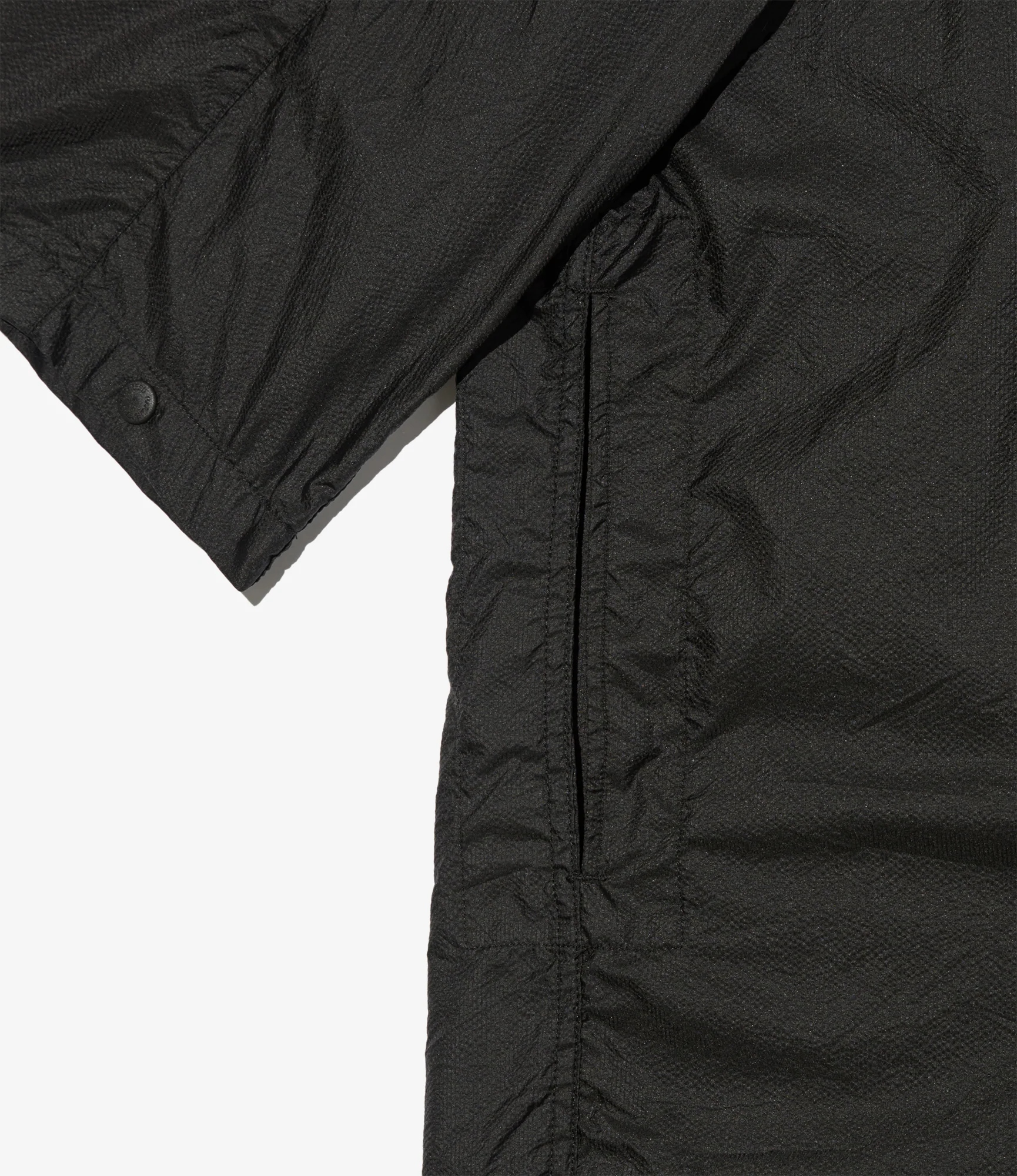 Long Cagoule Parka - Black Nylon Micro Ripstop - Image 4