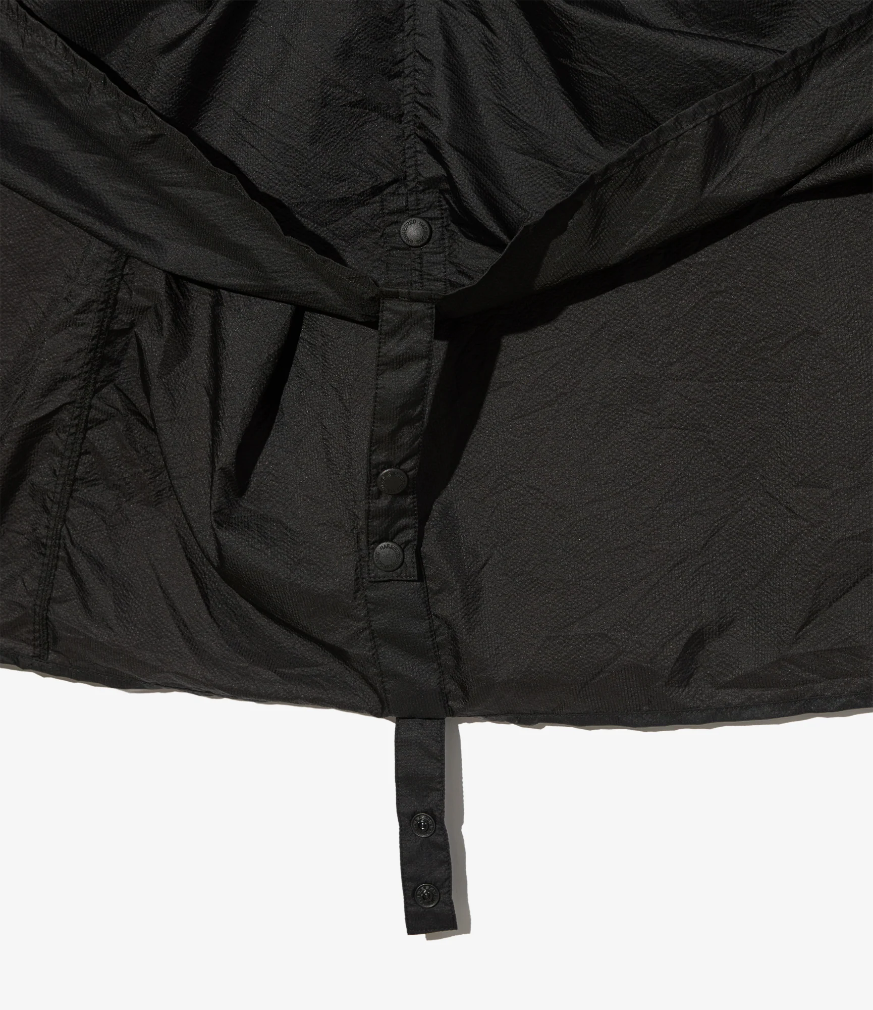 Long Cagoule Parka - Black Nylon Micro Ripstop - Image 5
